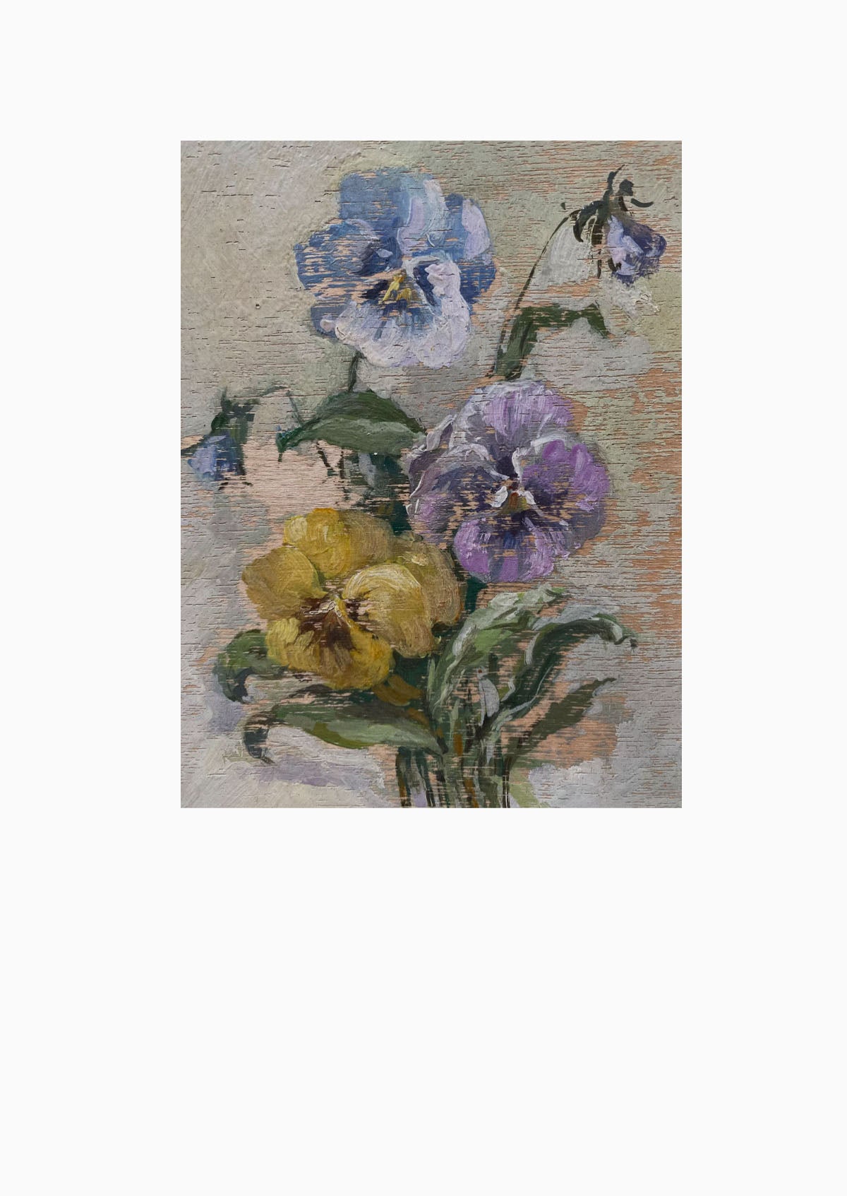 Original Antique Violets Oil Painting | 5.5" x 7"