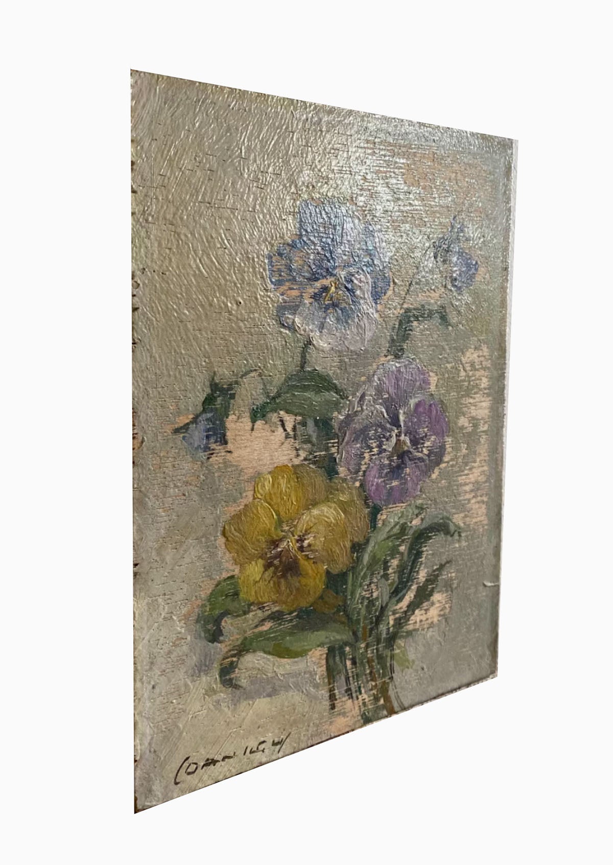 Original Antique Violets Oil Painting | 5.5" x 7"
