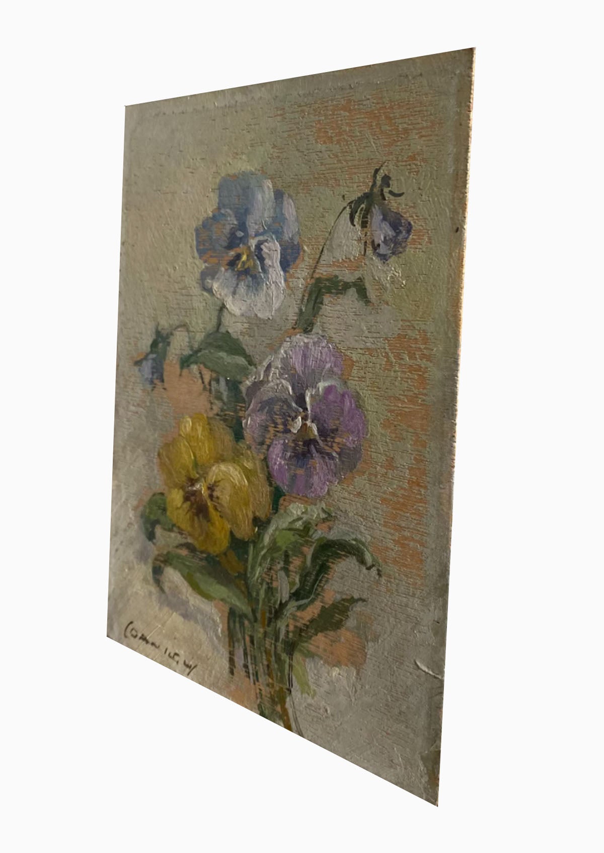 Original Antique Violets Oil Painting | 5.5" x 7"