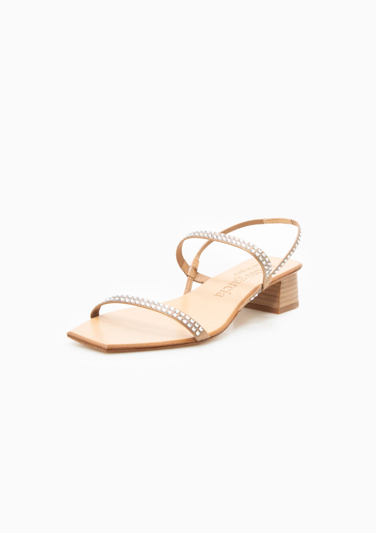 Zidone Midi Sandal | Au Lait Satin