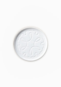 Porcelain Carved Flower Coaster | Snowflake, White
