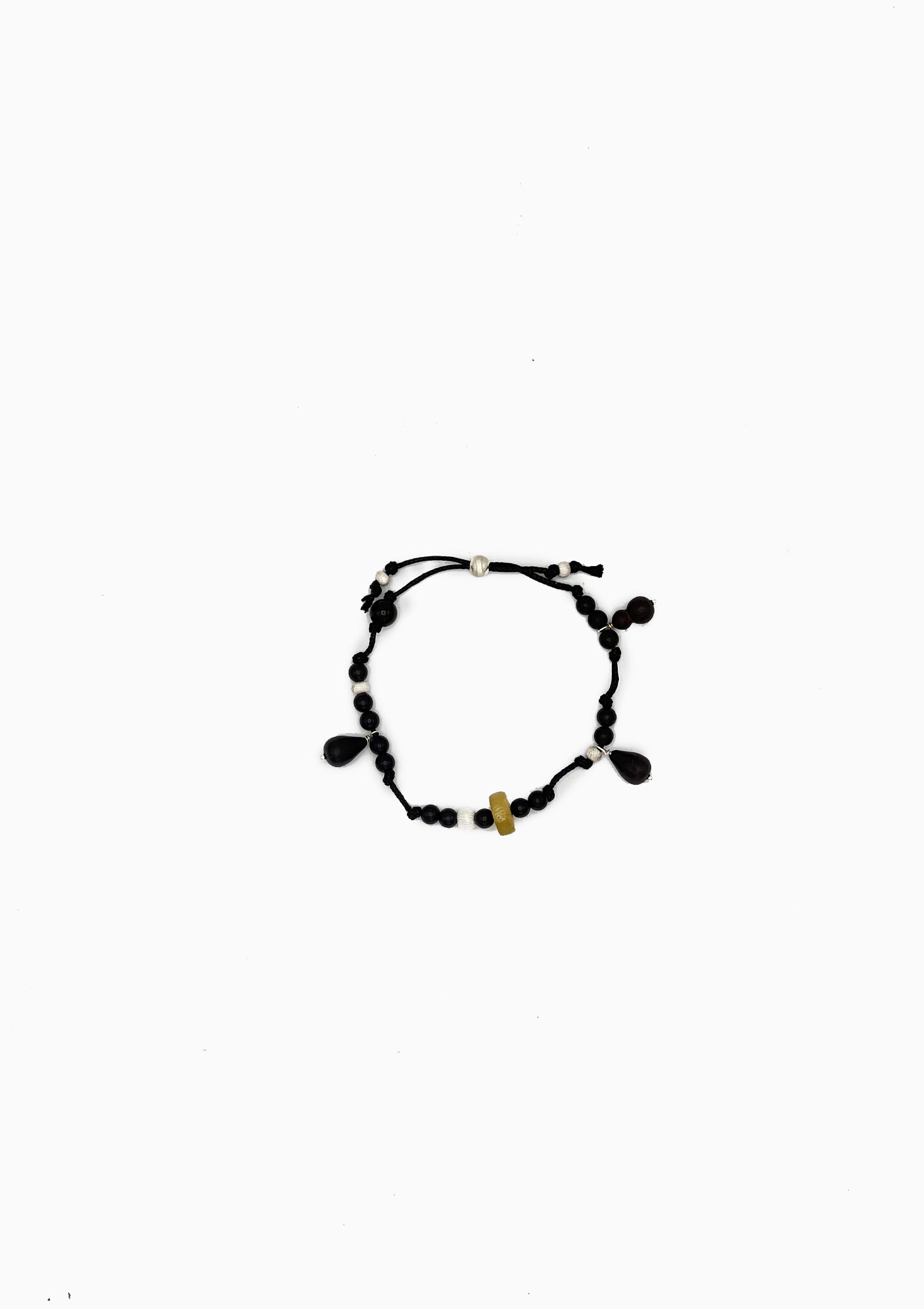 Small Harvest, Ebony Horn & Sterling Silver Drawstring Bracelet