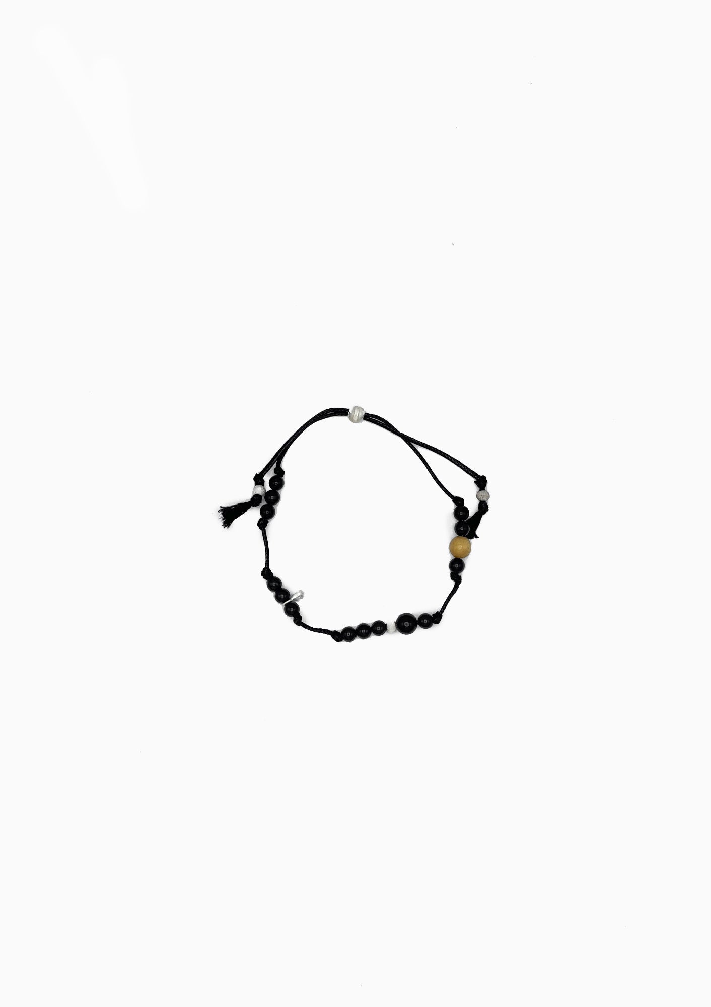 Wishful Knot, Ebony Boxwood & Sterling Silver Drawstring Bracelet