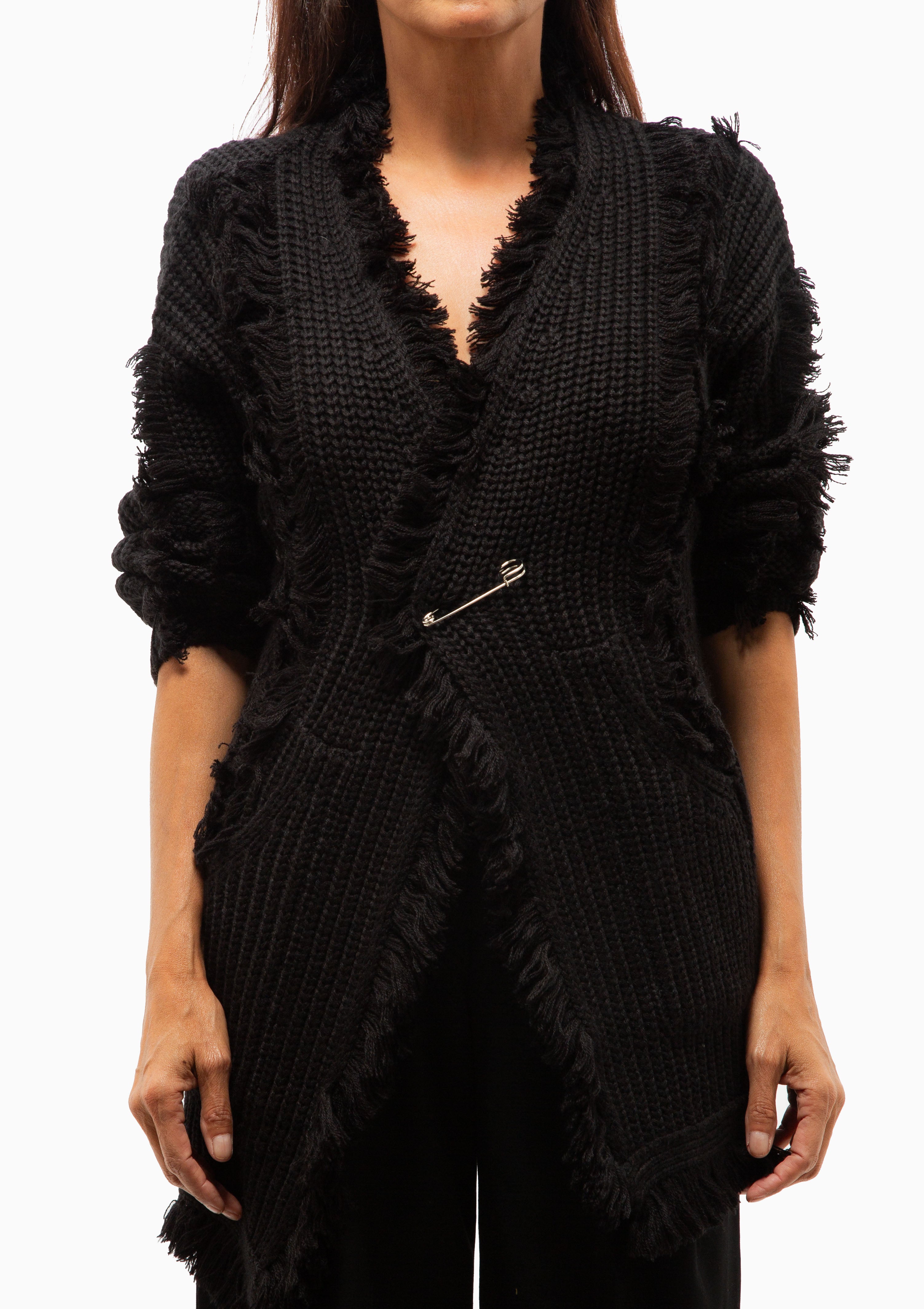 Fringe Cardigan | Black
