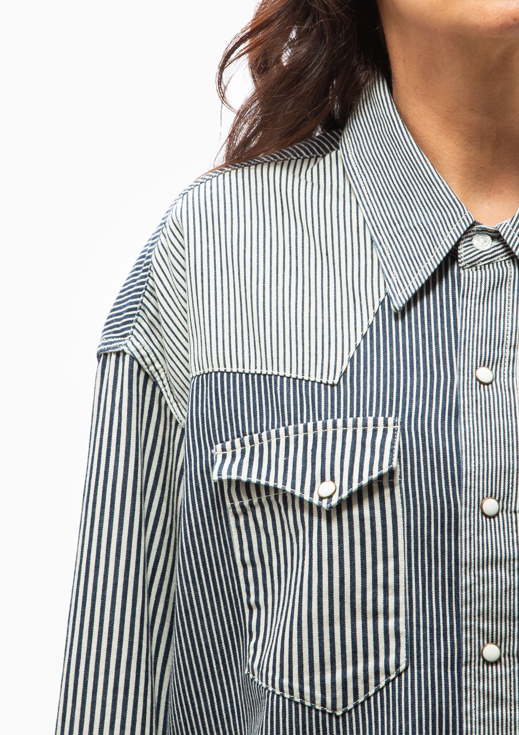 Oversized Cowboy Shirt | Multi Stripe Railroad