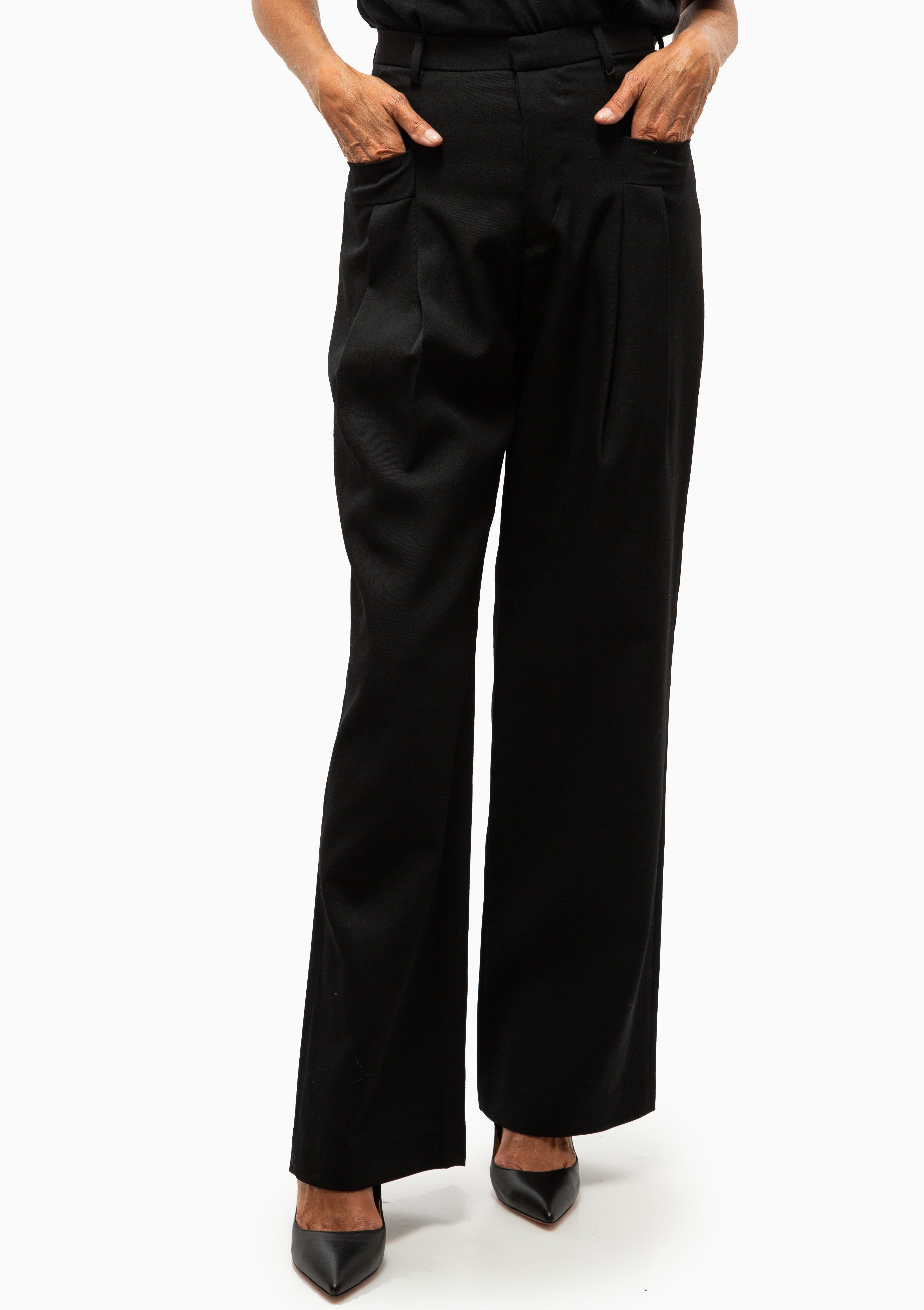 Pleated Pocket Trouser | Black
