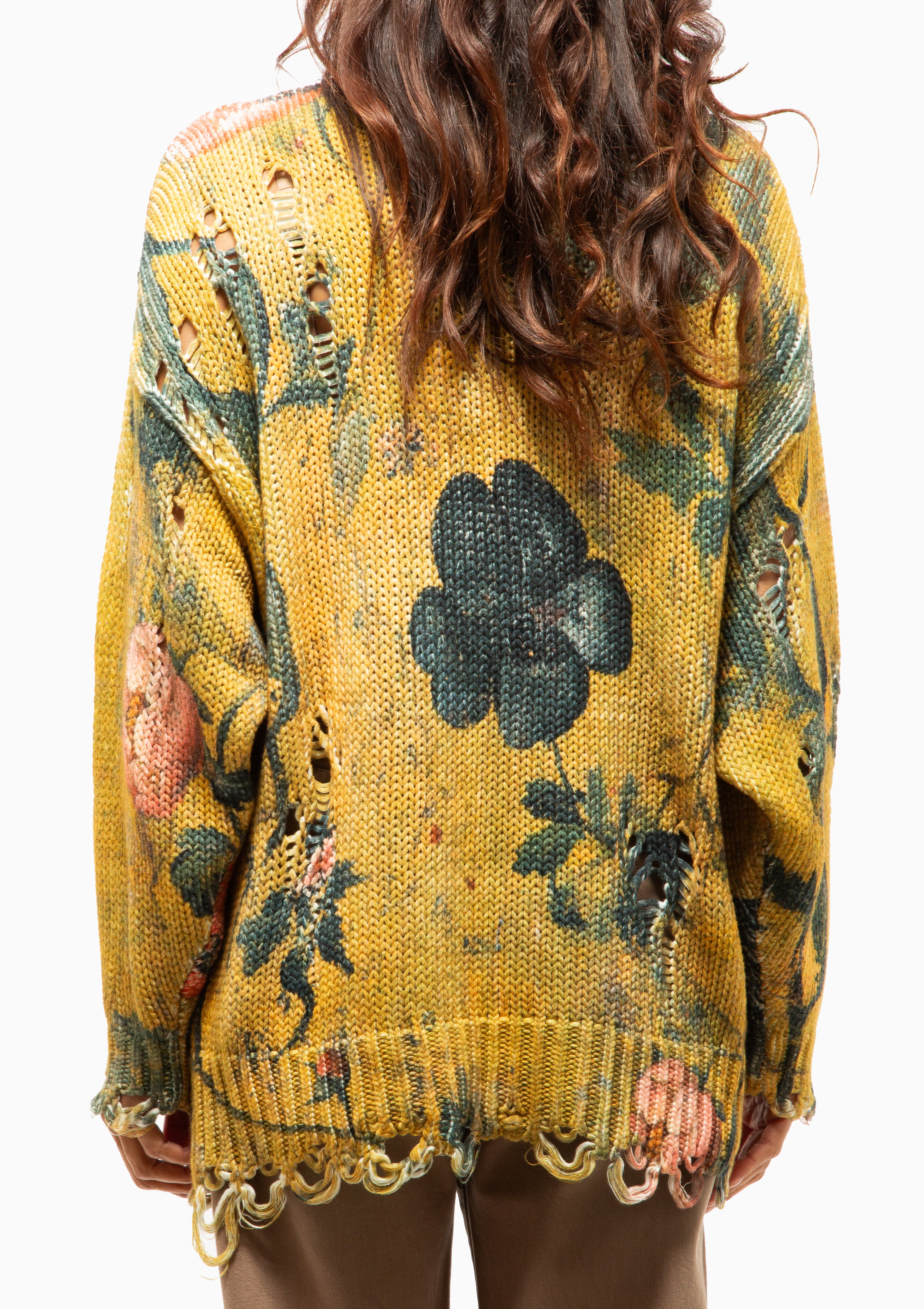 Printed Oversized Sweater | Ochre Floral