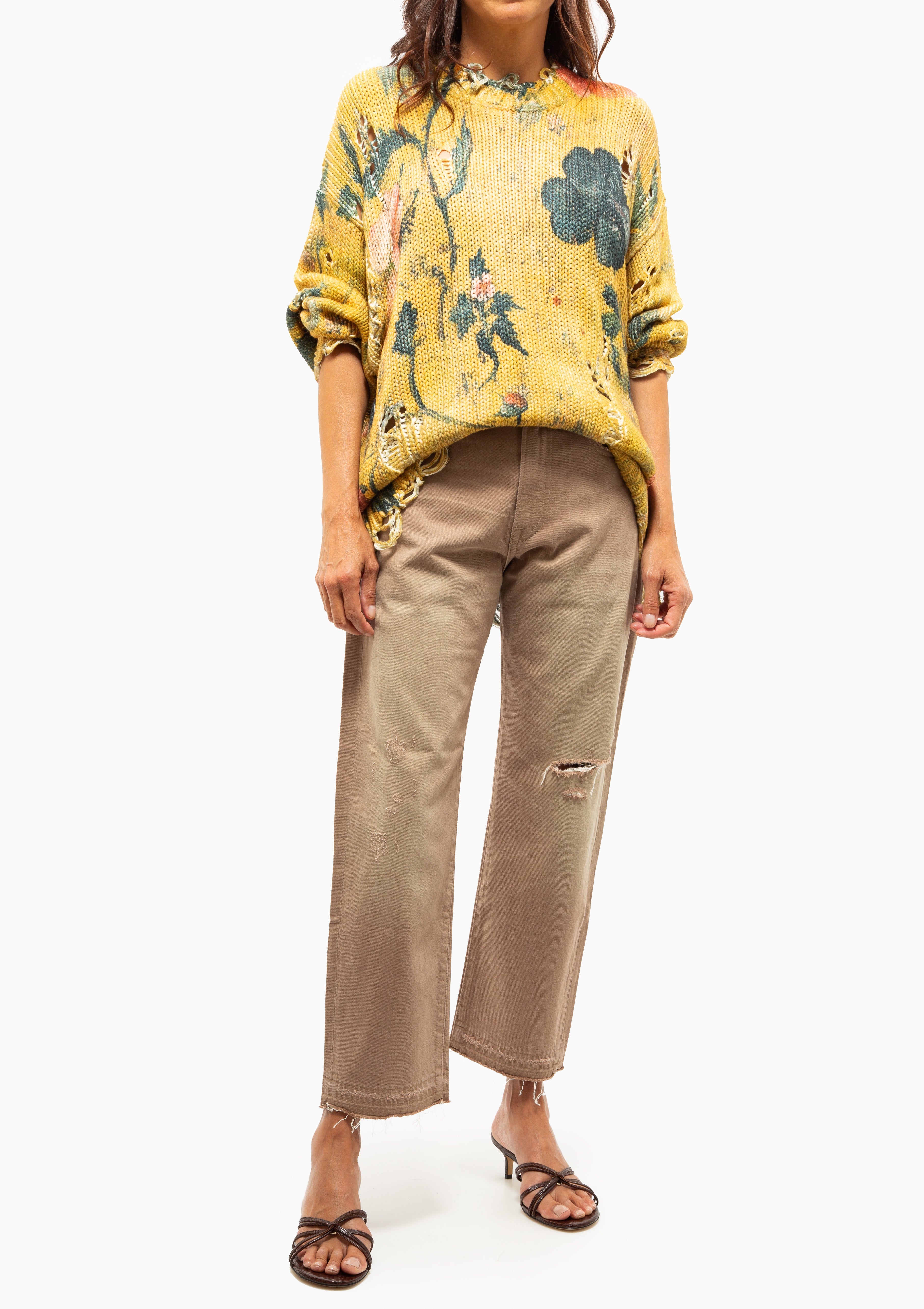 Printed Oversized Sweater | Ochre Floral
