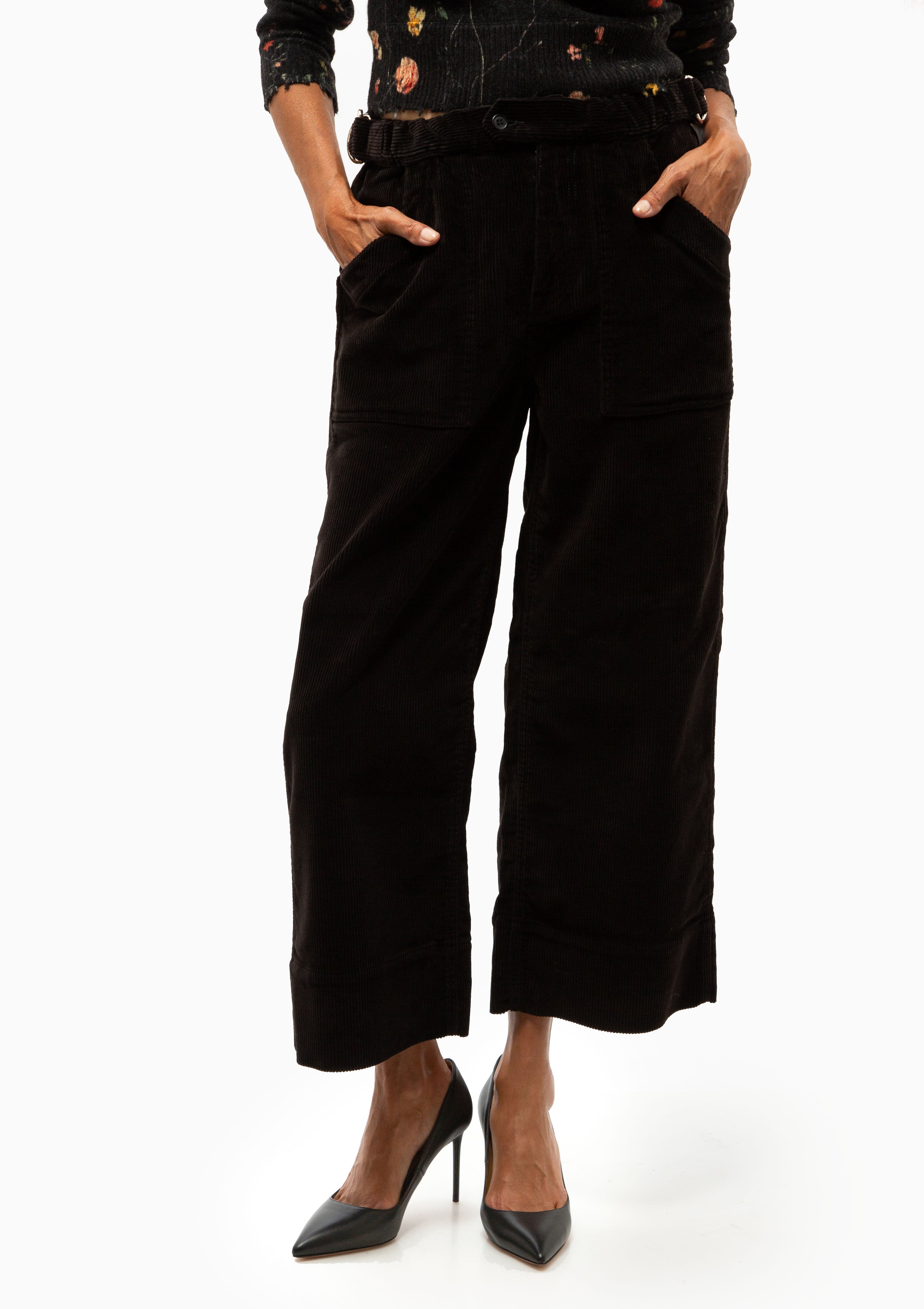 Relaxed Cropped Work Pant | Black