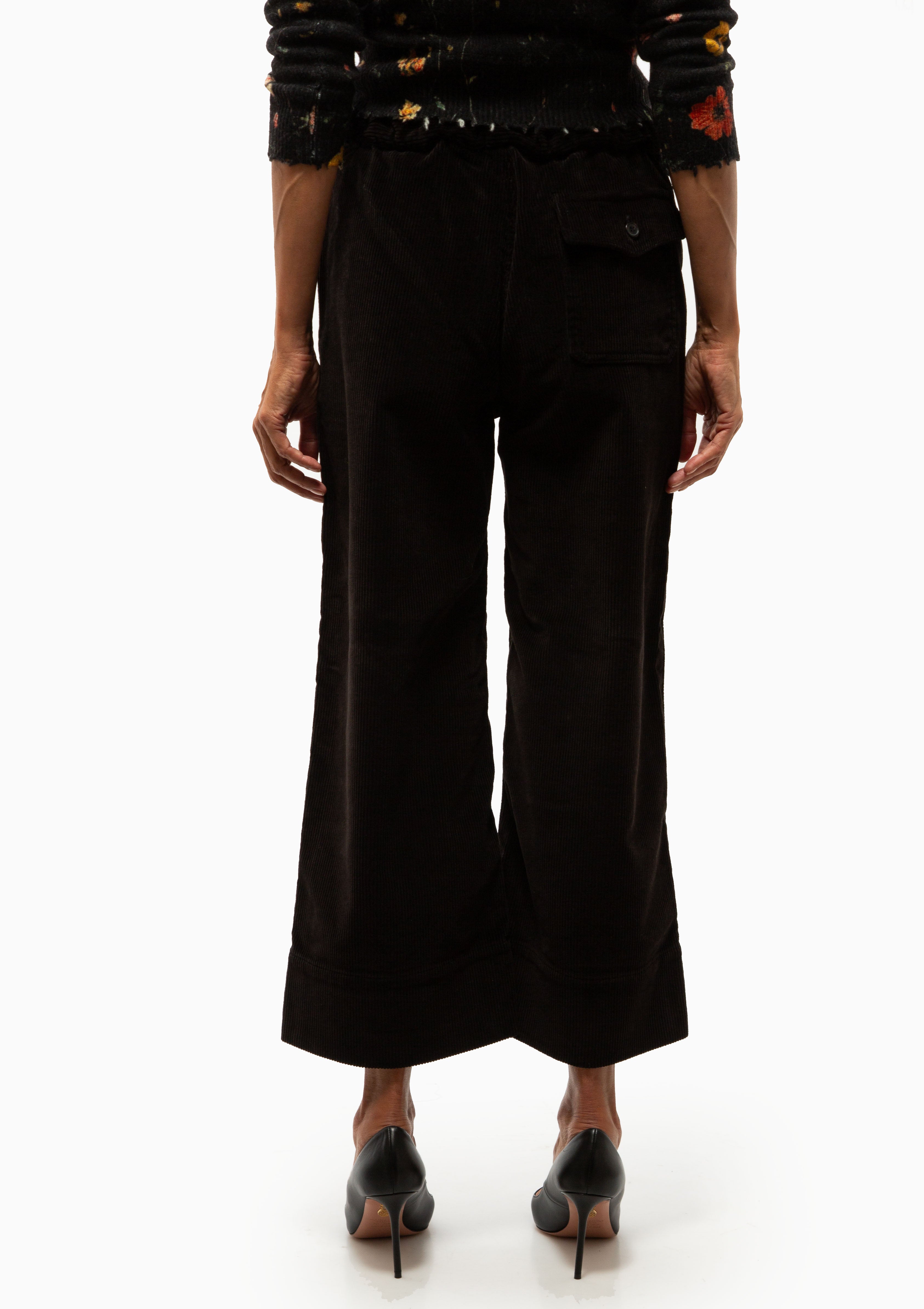 Relaxed Cropped Work Pant | Black