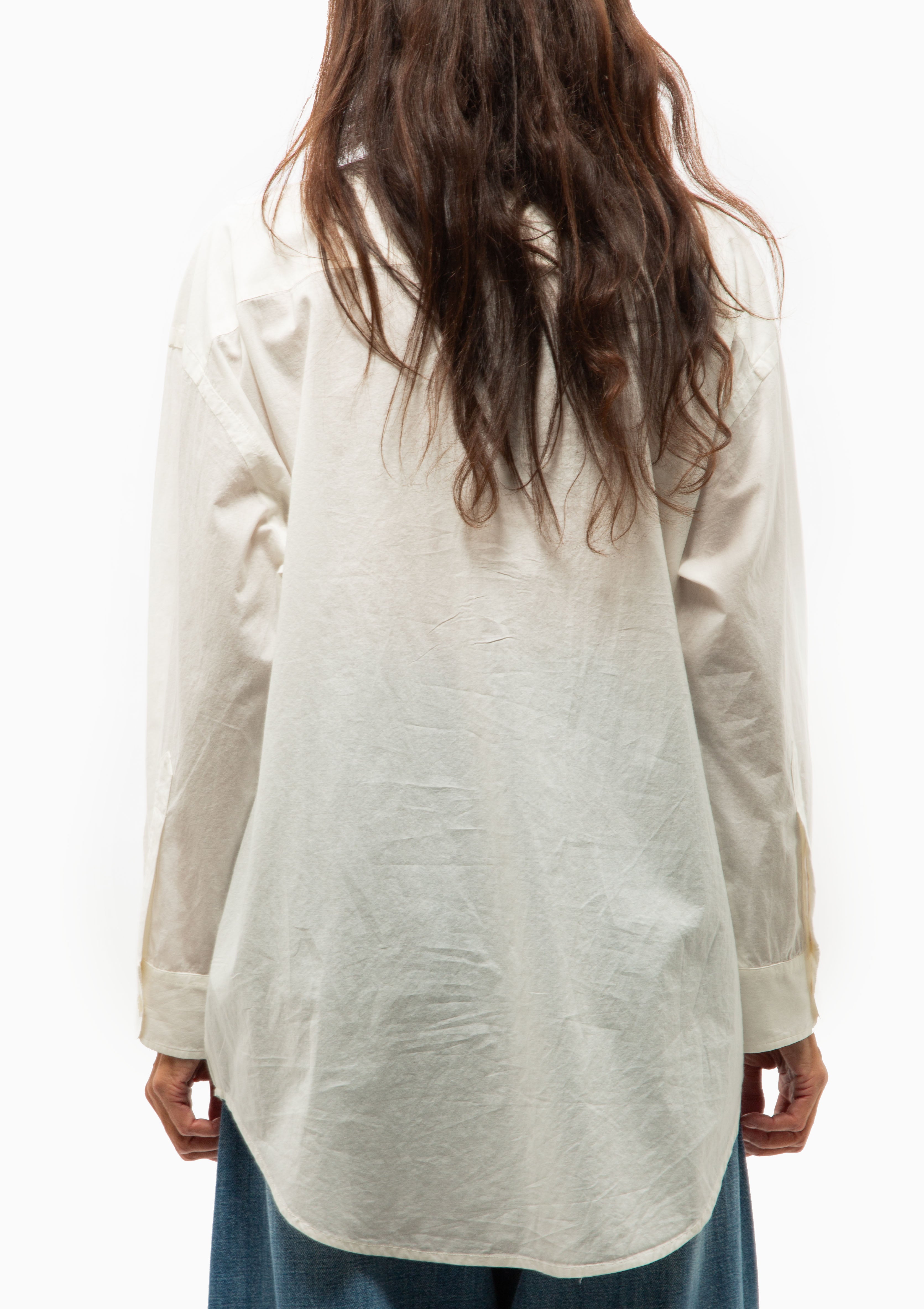 Pleated Front Shirt | White