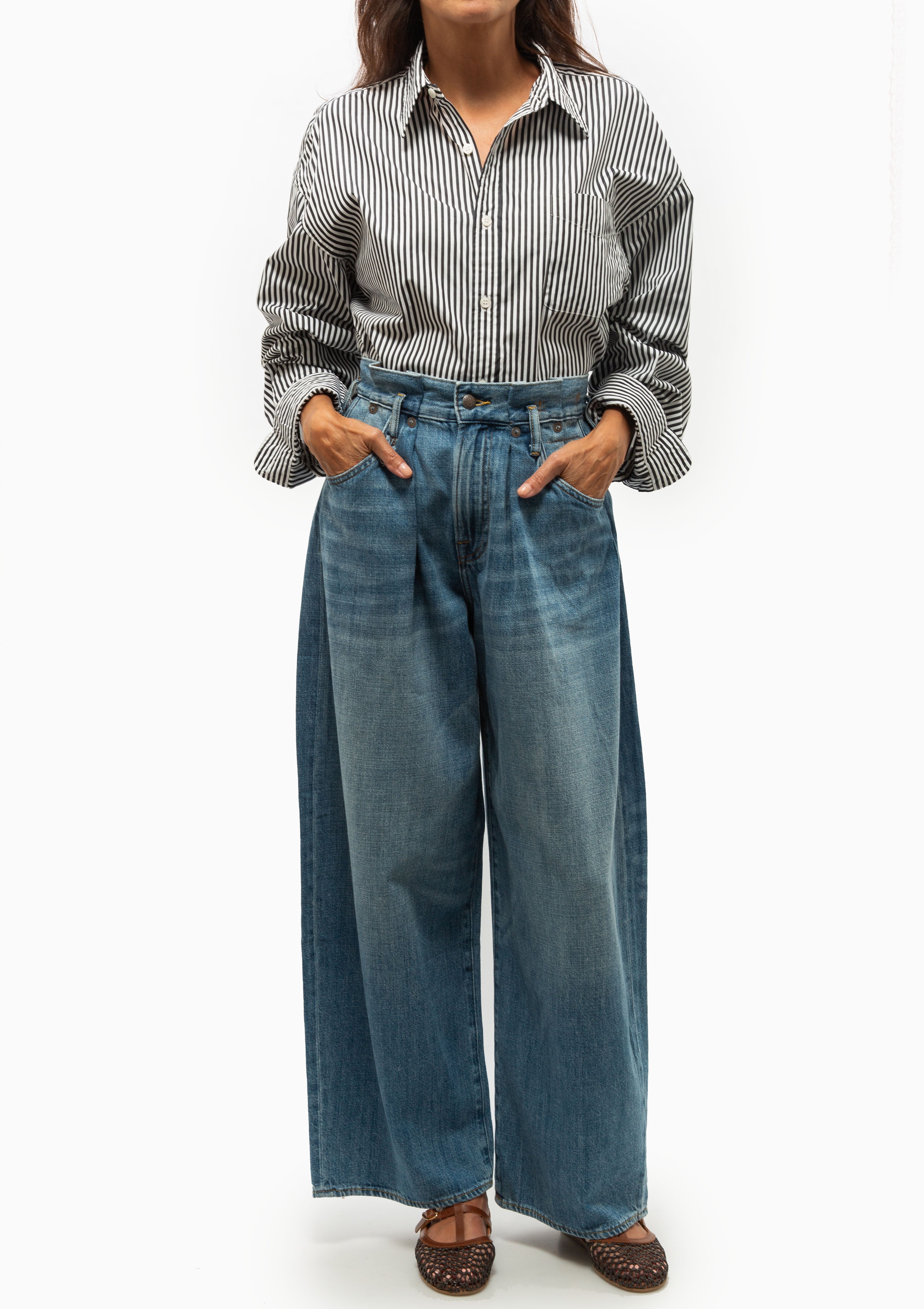 R13 Pleated Waistband Jean