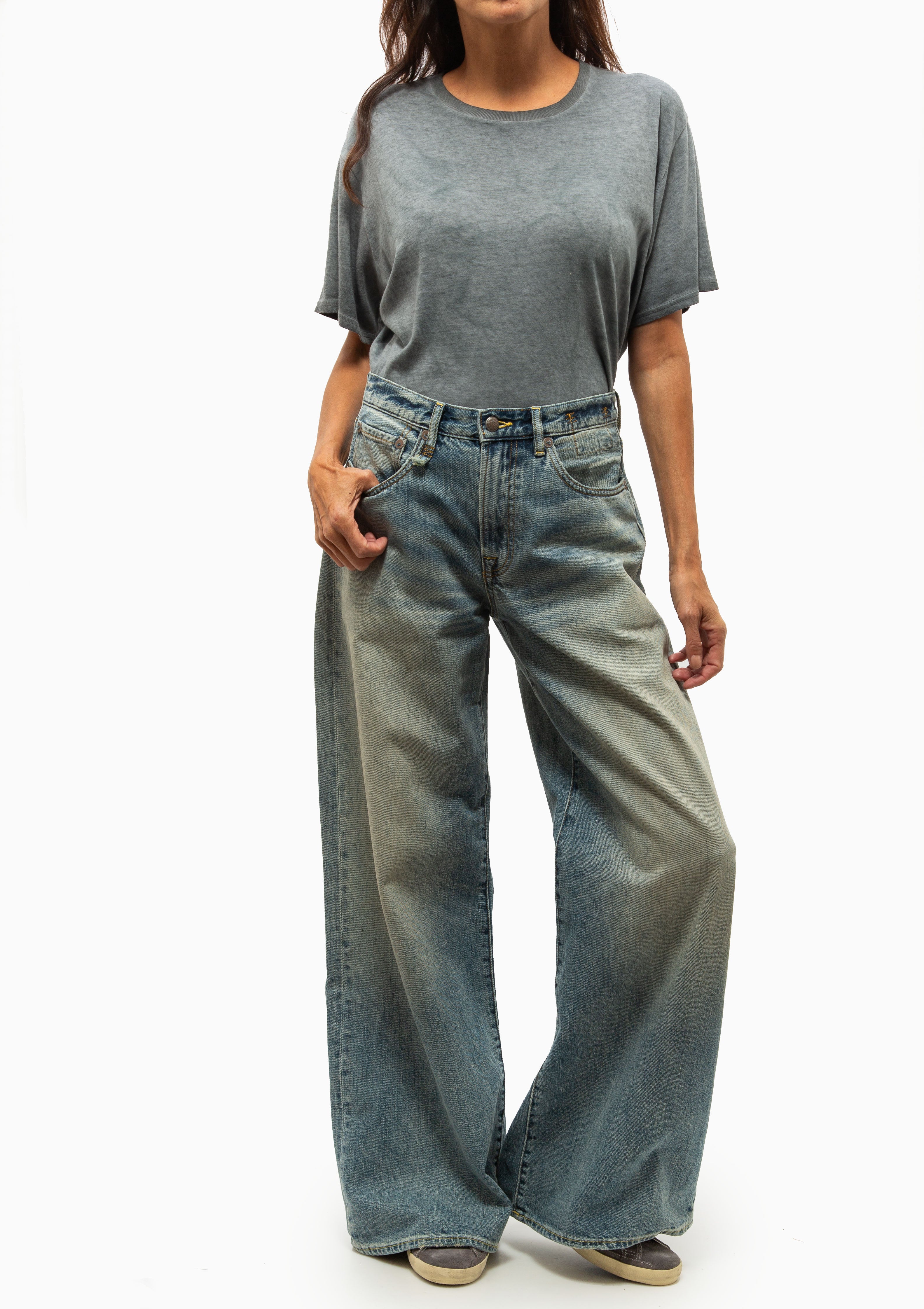 Tight Waist Tee | Faded Navy Blue