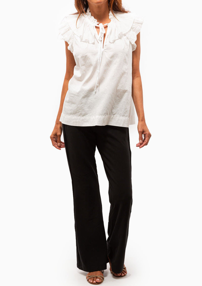 Gauze Lotus Blouse | Washed White