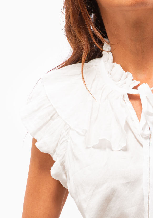 Gauze Lotus Blouse | Washed White