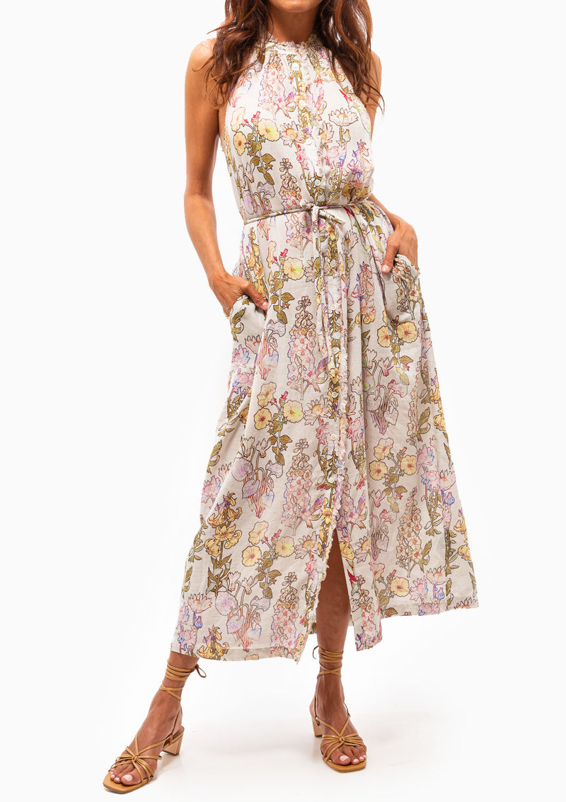 Halter Midi Dress | Garden Print