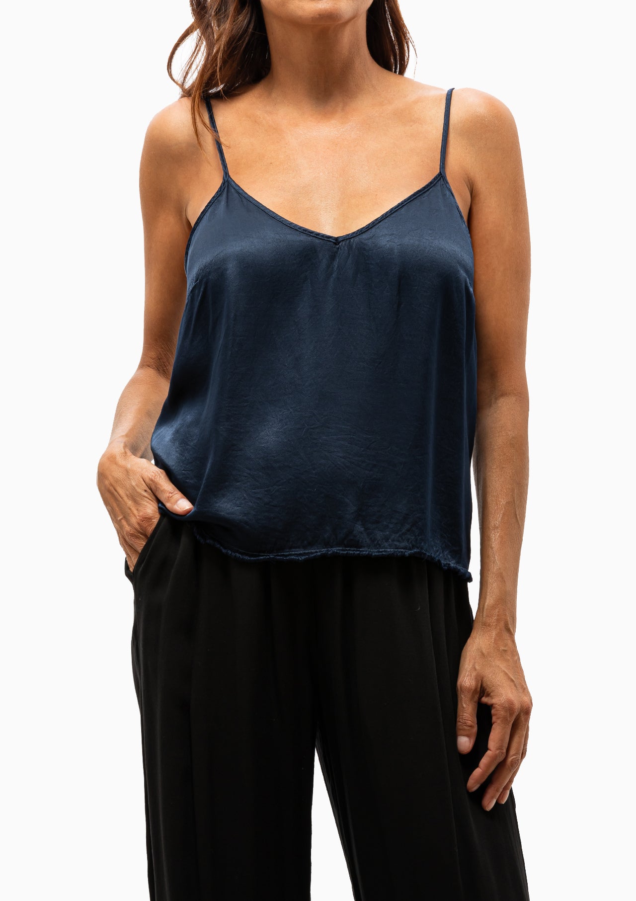 Matte & Pebble Satin Willow Cami | Midnight