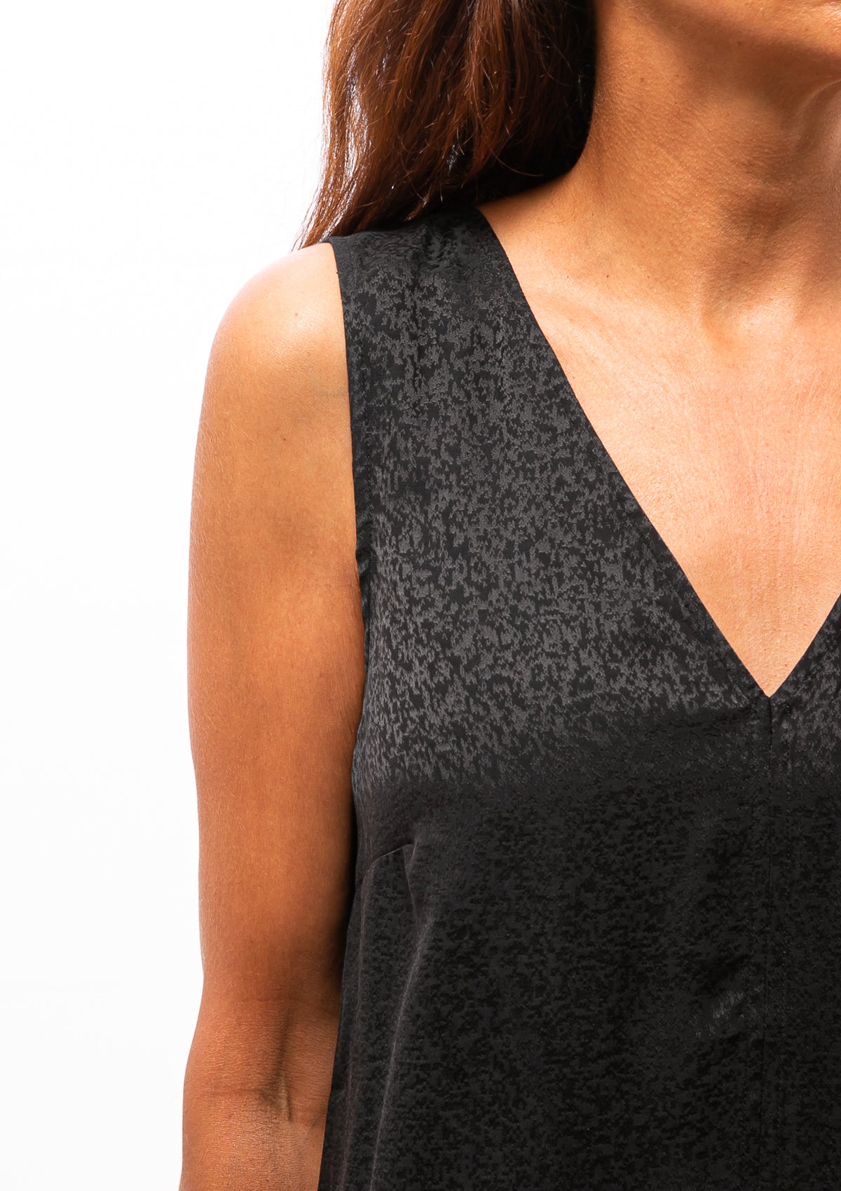 Silk Jacquard Ada Tank | Black