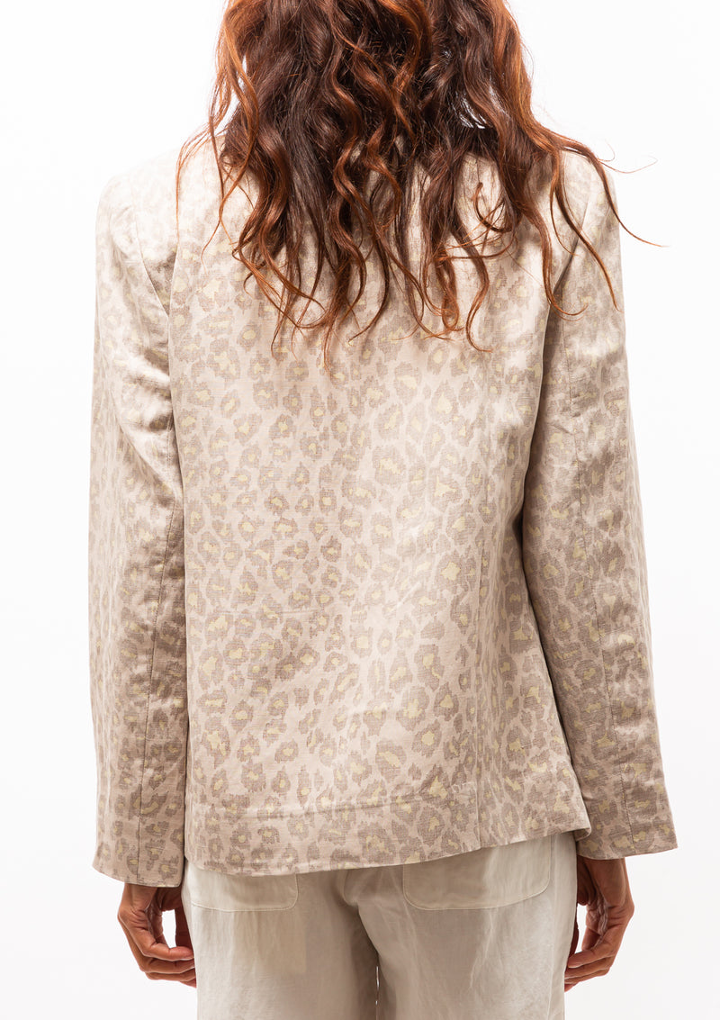 Silk Linen Jai Jacket | Leopard