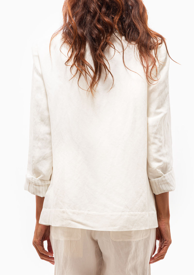 Silk Linen Jai Jacket | Washed White