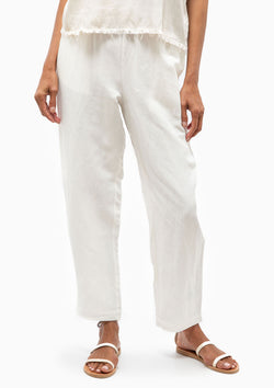 Silk Linen Fez Pant | Washed White