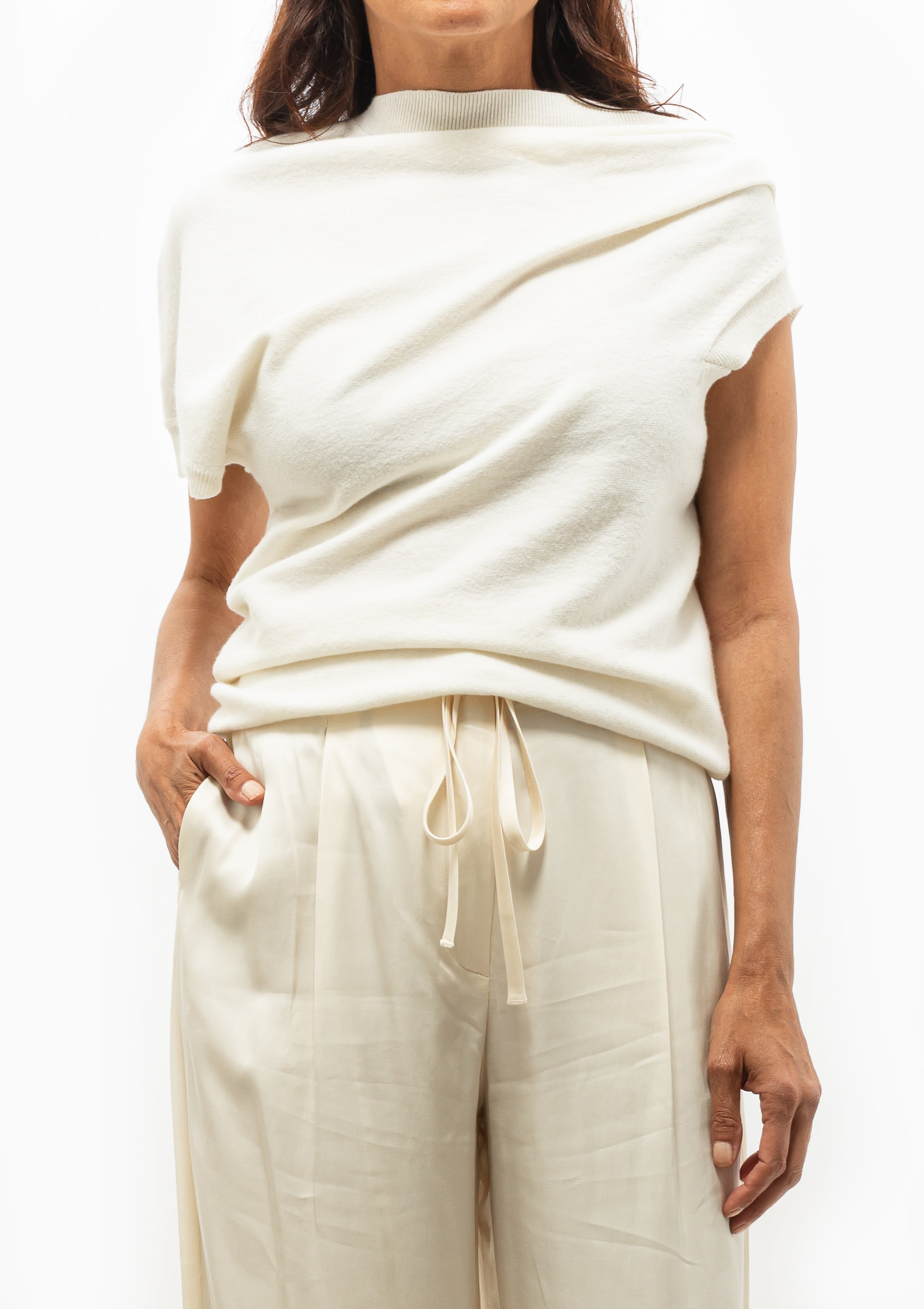 Deconstructed Knitted Top | Off White
