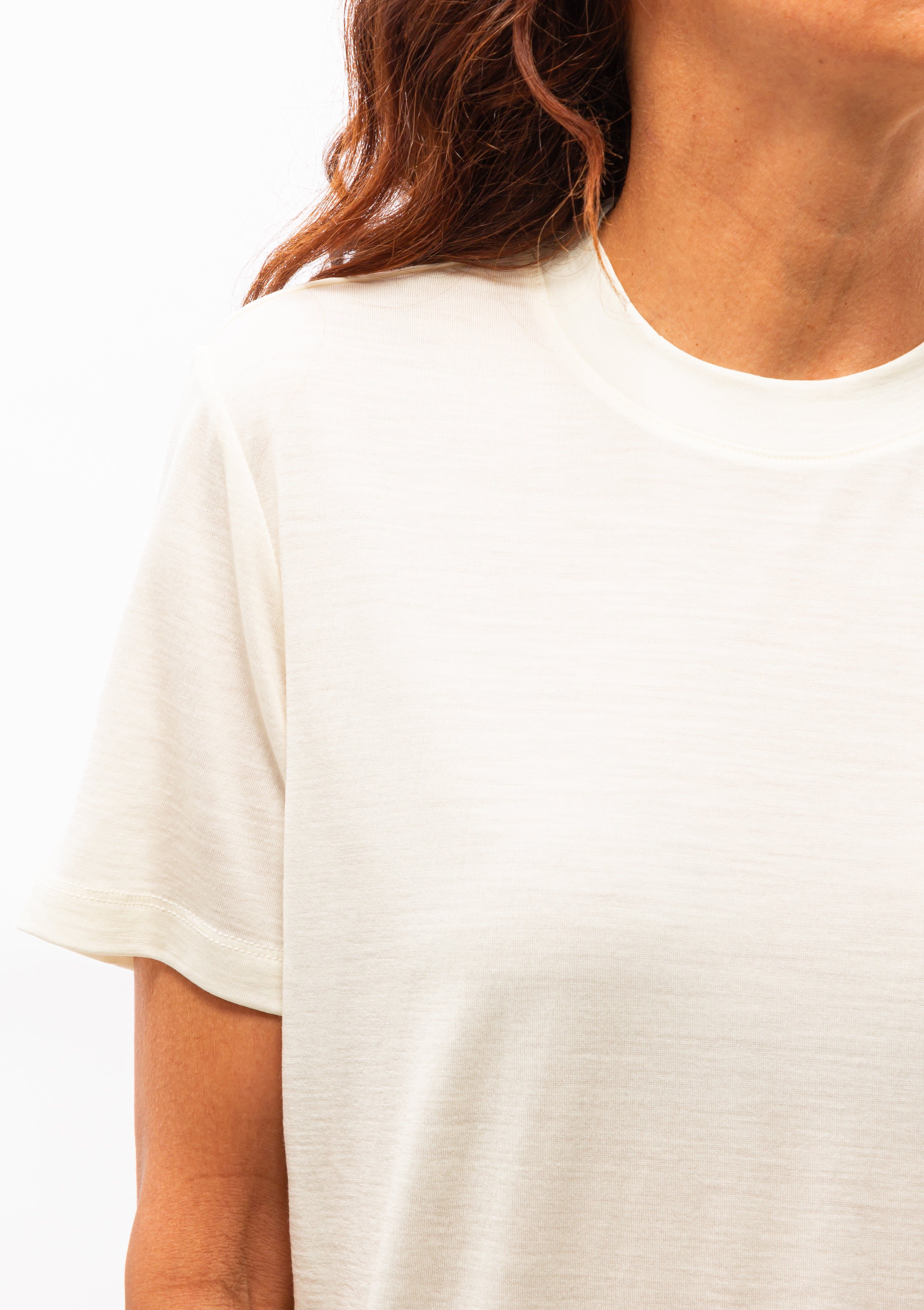 Summer Wool Jersey T-Shirt | Cream