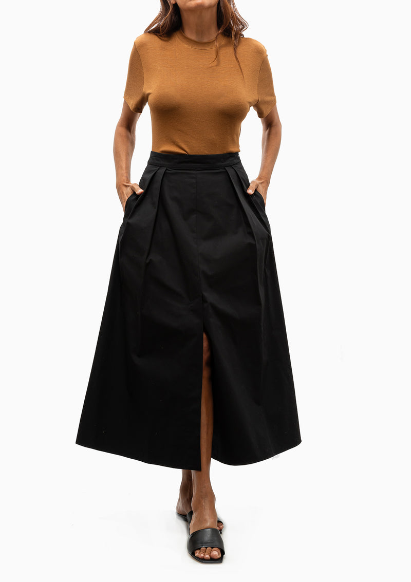 Wide Poplin Skirt | Nior