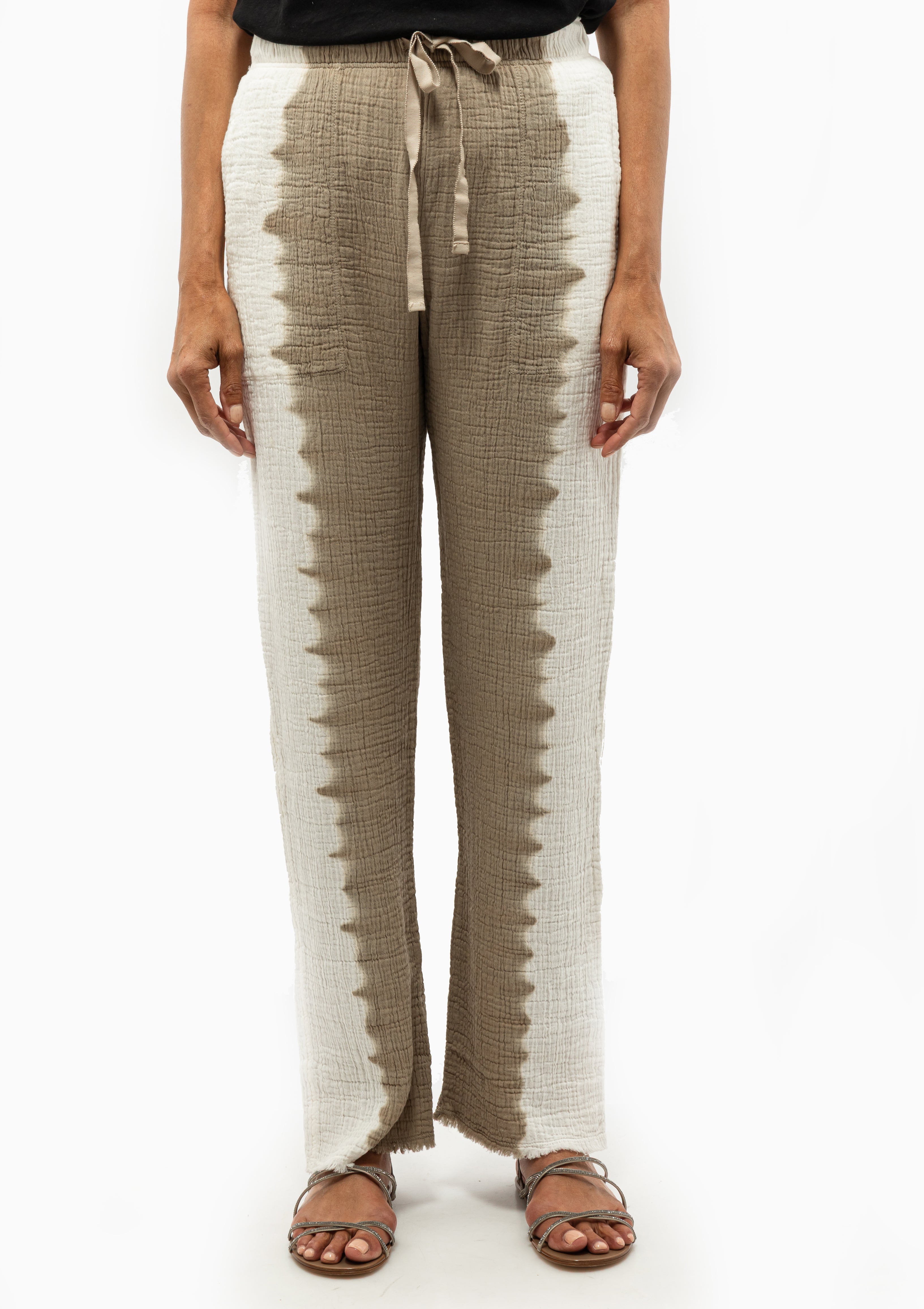The Raquel Allegra Gauze Medly Tracker Pant in Wheat Vibration - Available at Diani Boutique