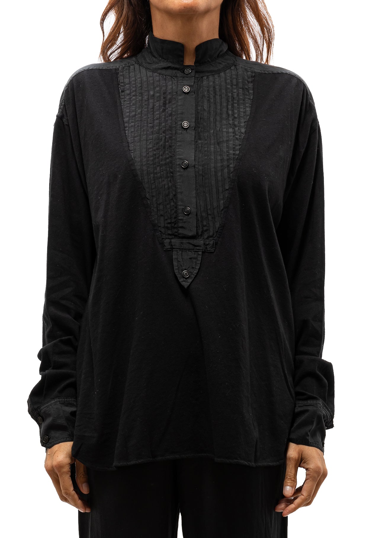 Silk & Jersey Medley Igbo Top | Black