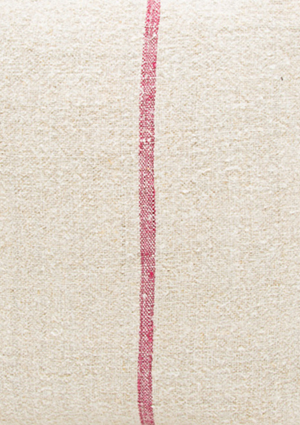 Red Single Stripe Grain Sack Cushion | 18" x 18"