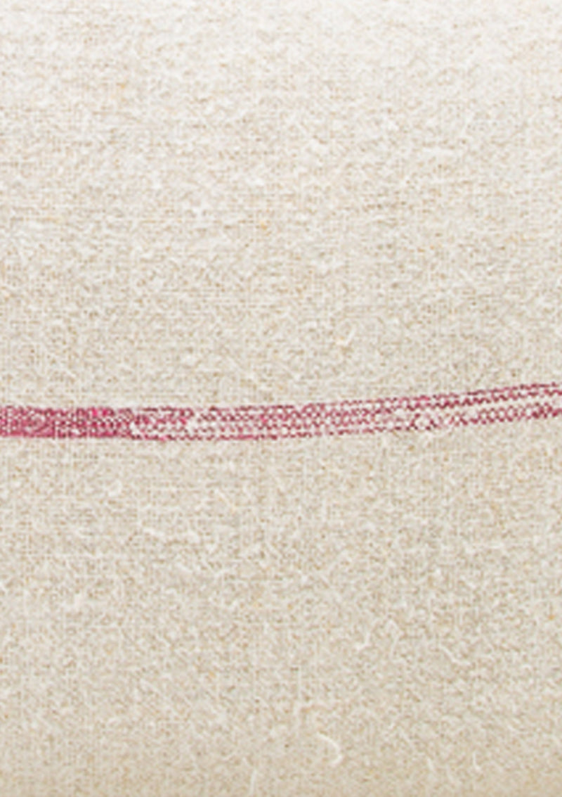 Red Single Stripe Grain Sack Cushion | 18" x 36"
