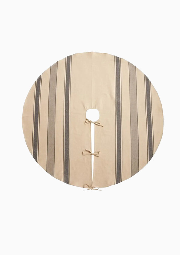Rustic Banded Christmas Tree Skirt | Navy