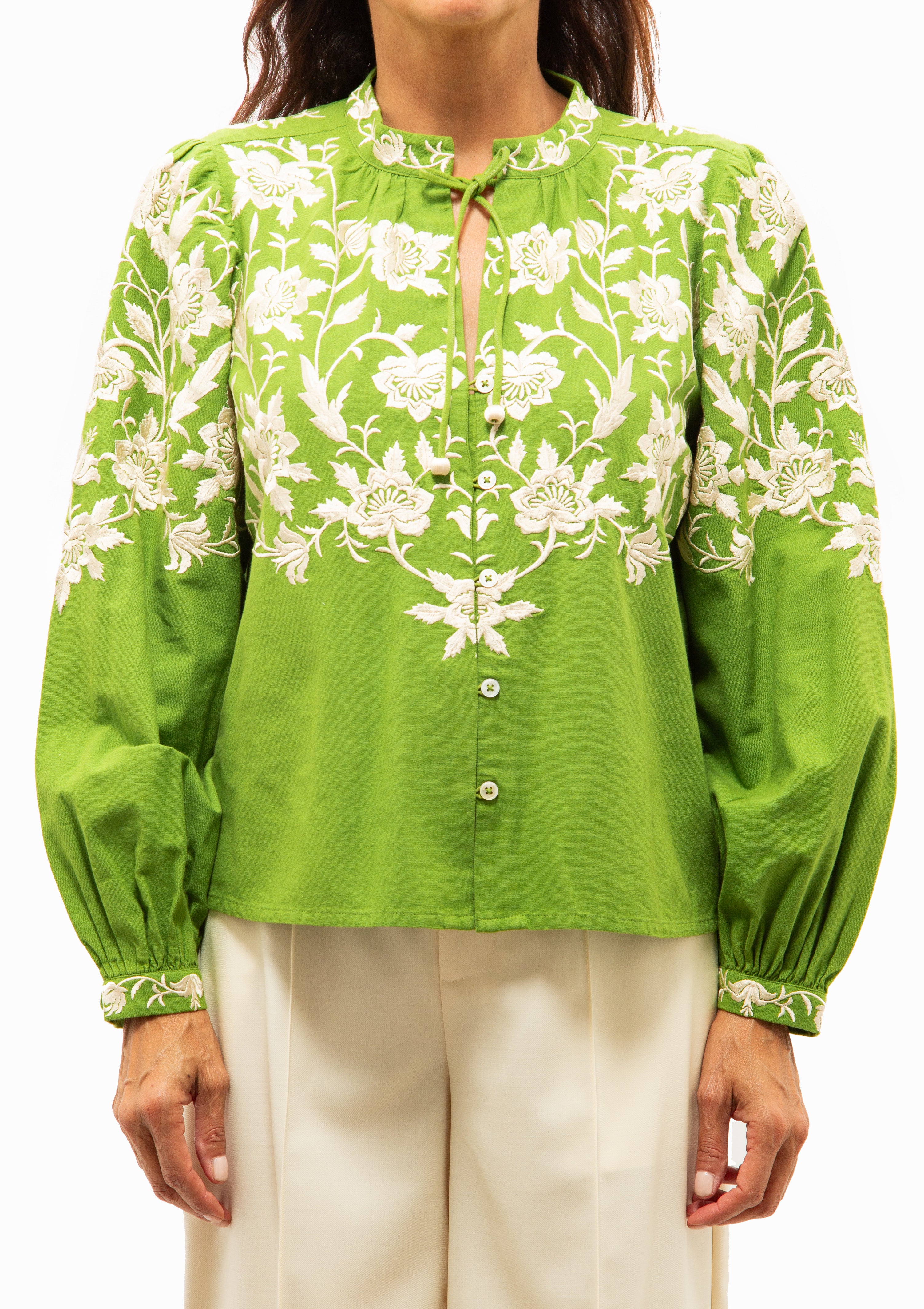 Alina Lace Shirt | Green