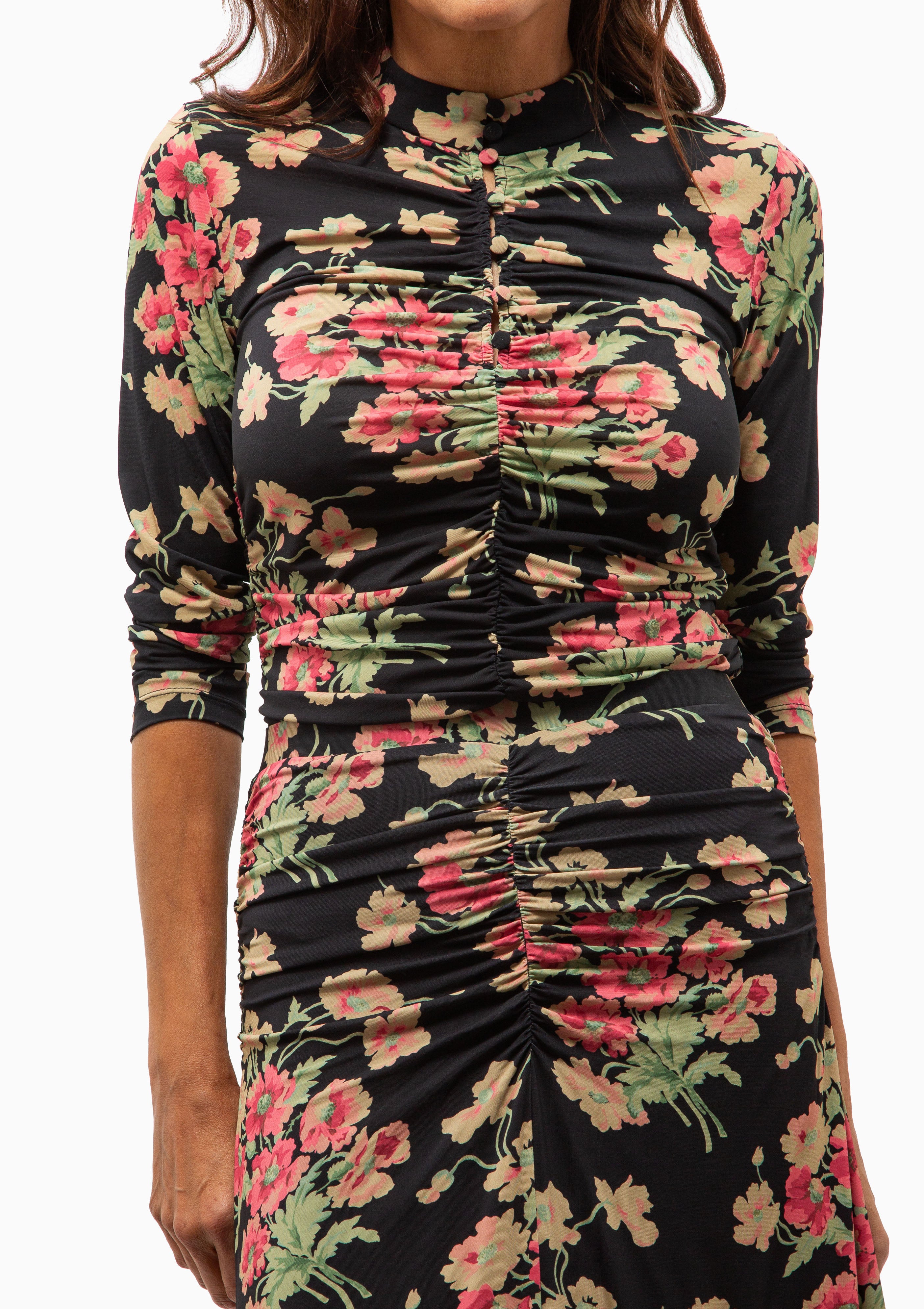 Cornelia Print Long Sleeve Top | Black