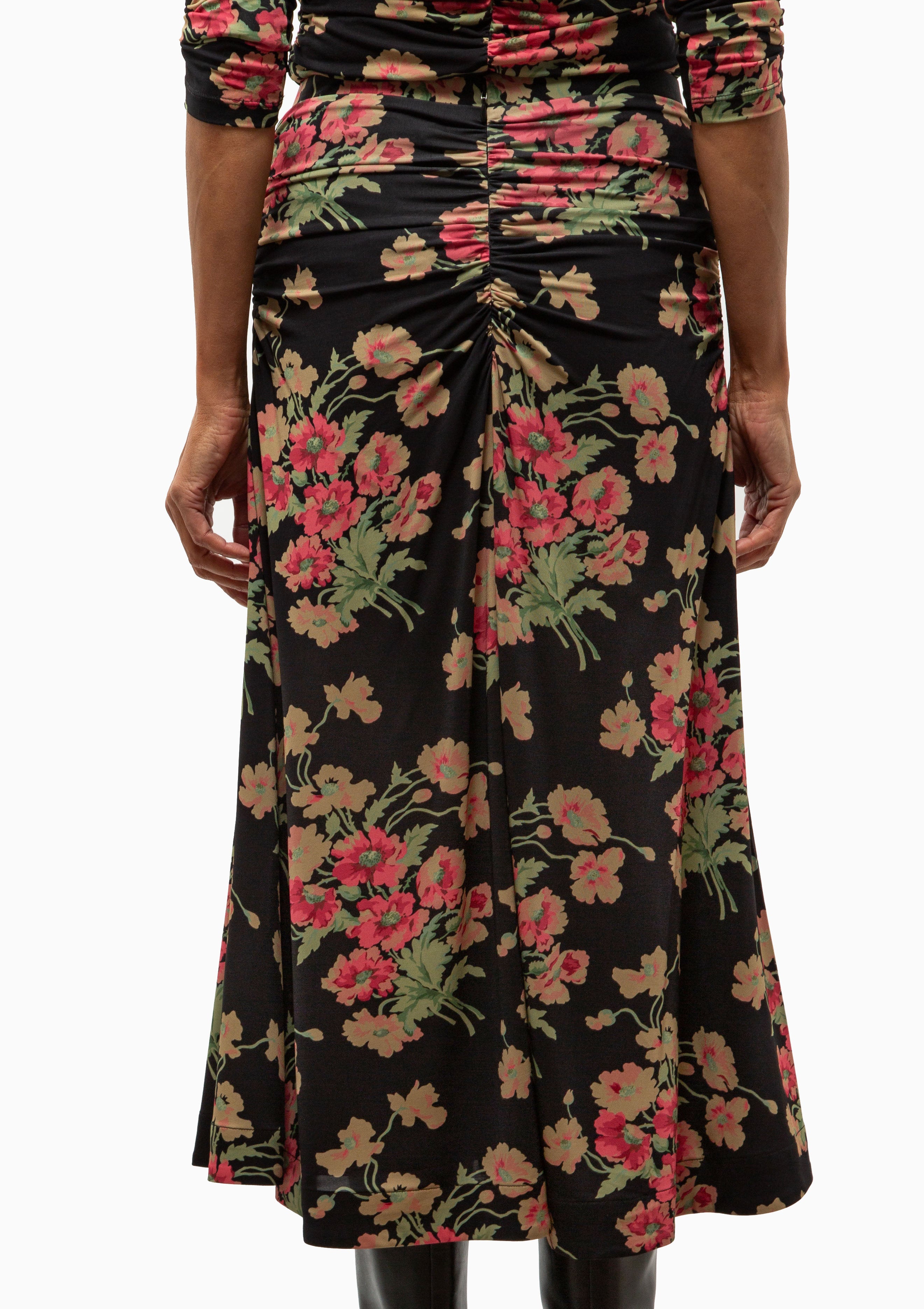 Cornelia Print Midi Skirt | Black