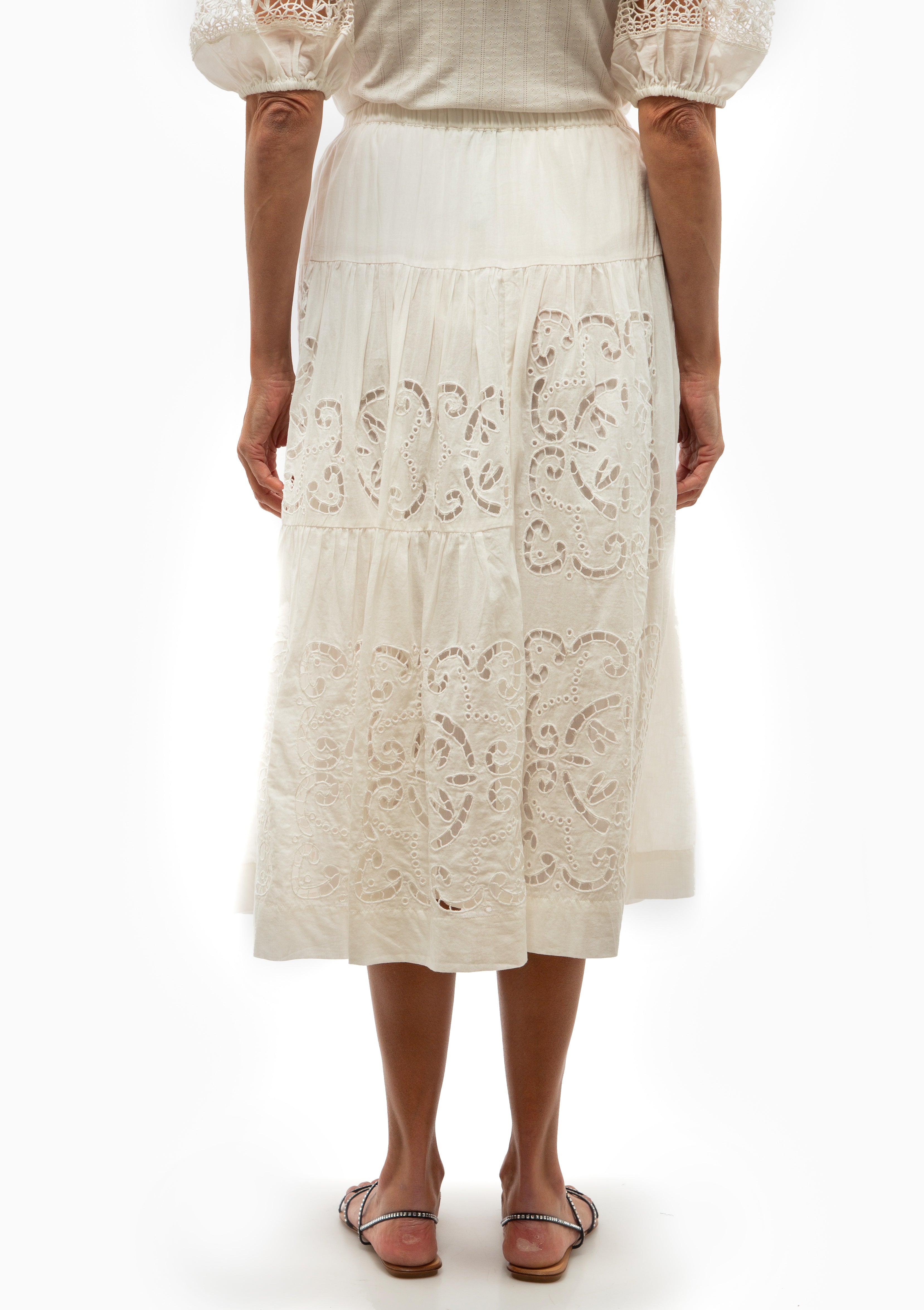 Dahlia Eyelet Skirt | Pearl