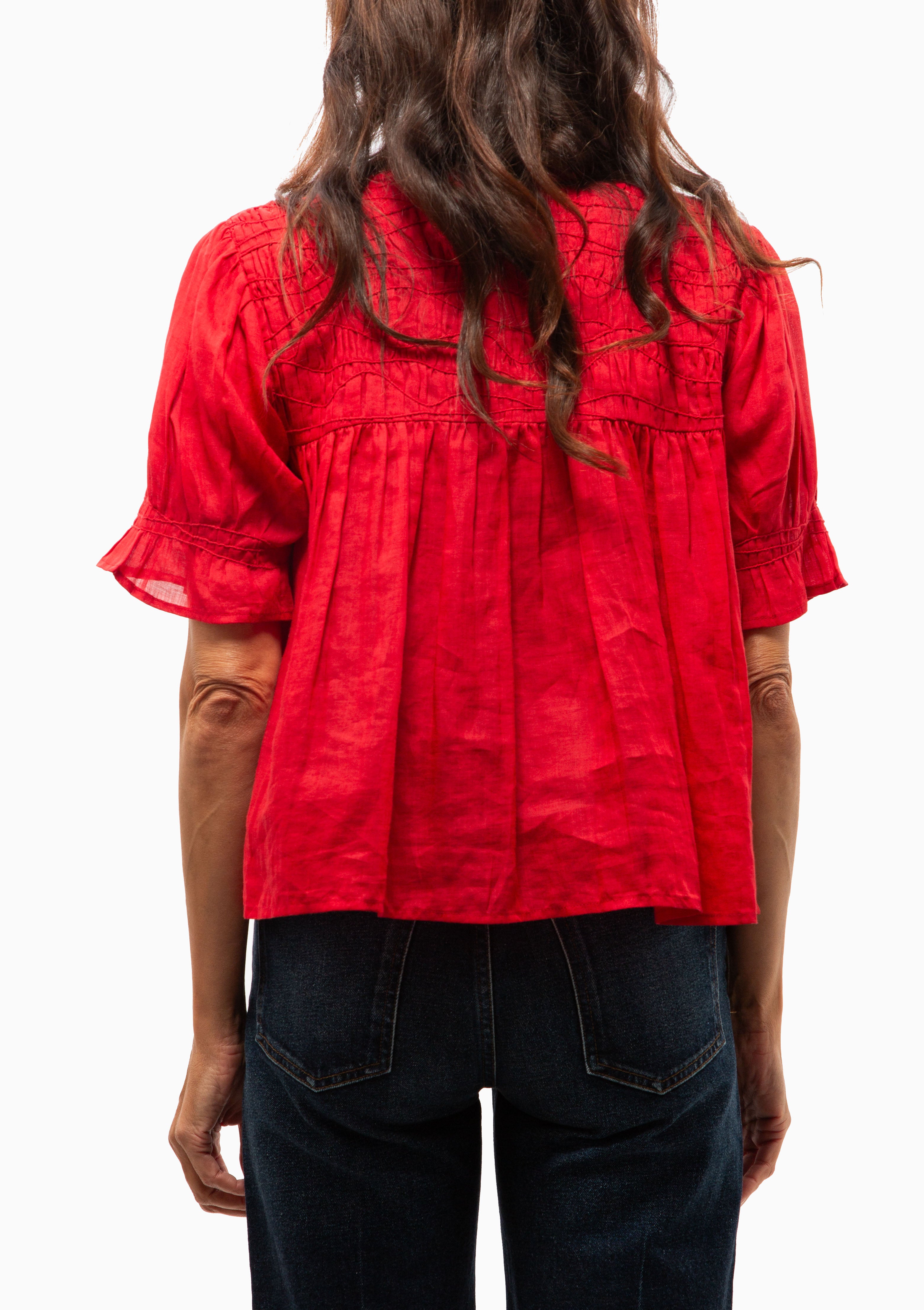 Imogen Short Sleeve Top | Red