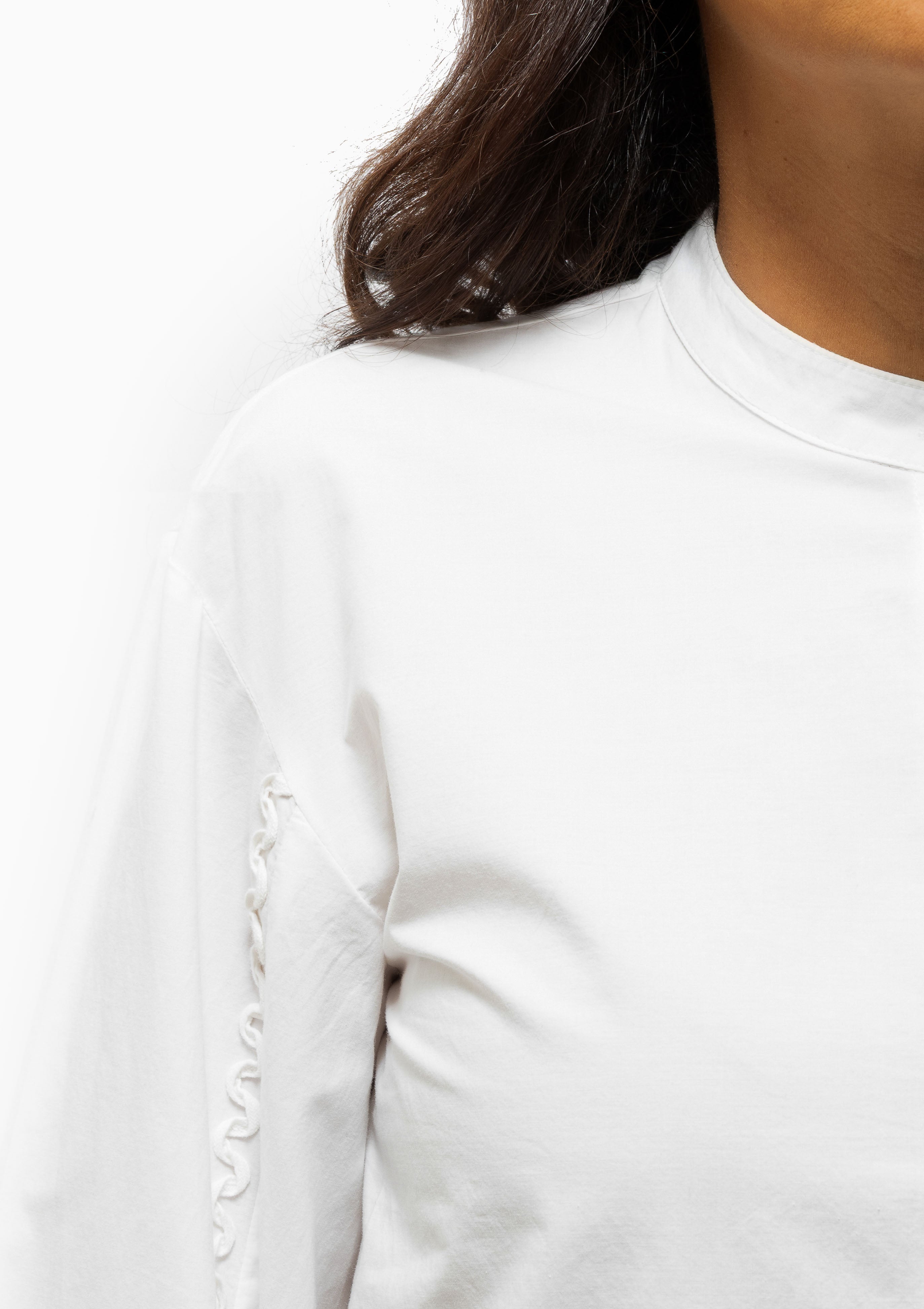 Iyla Soutache Long Sleeve Blouse | White
