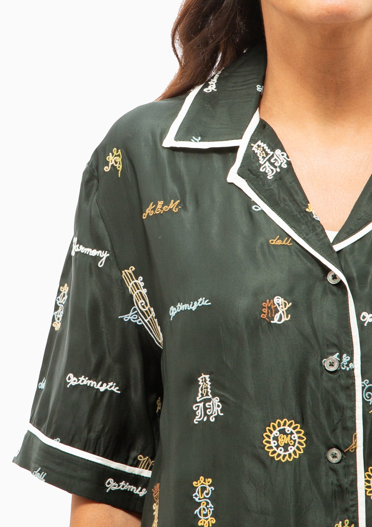 Juliet Embroidered Top | Green
