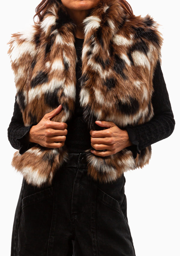 Karlie Faux Fur Vest | Multi