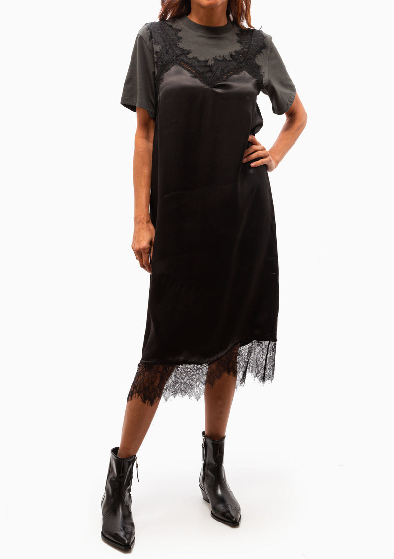 Lorraine Lace Combo Dress | Black