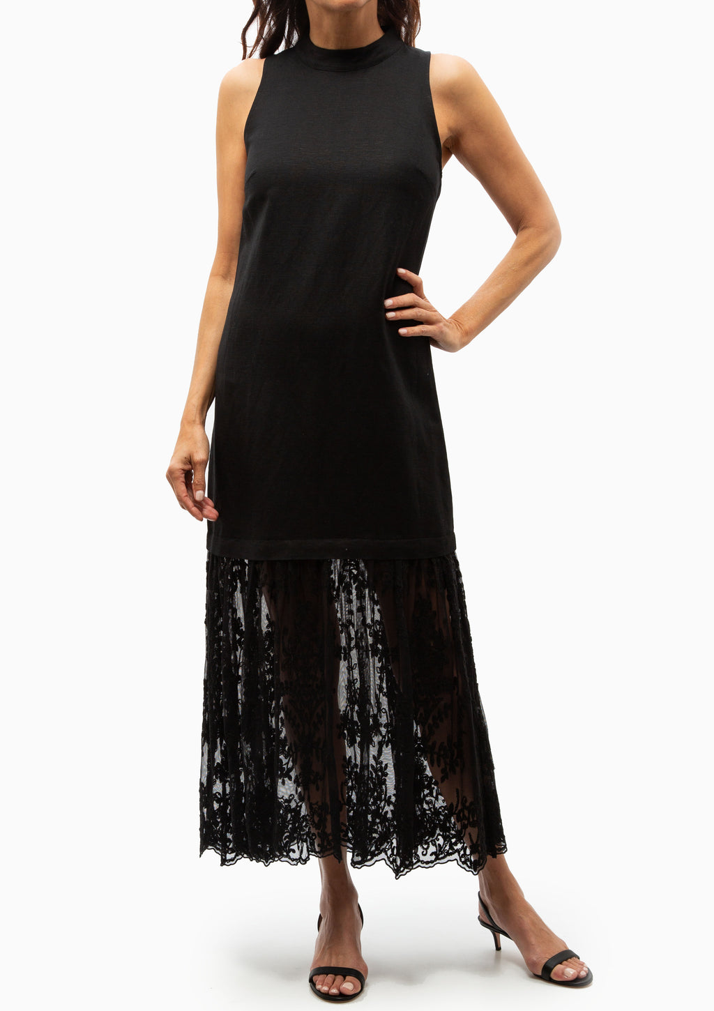 Raz Violet Flavor Profile Sea NY | Marja Embroidery Mesh Combo Tank Dress