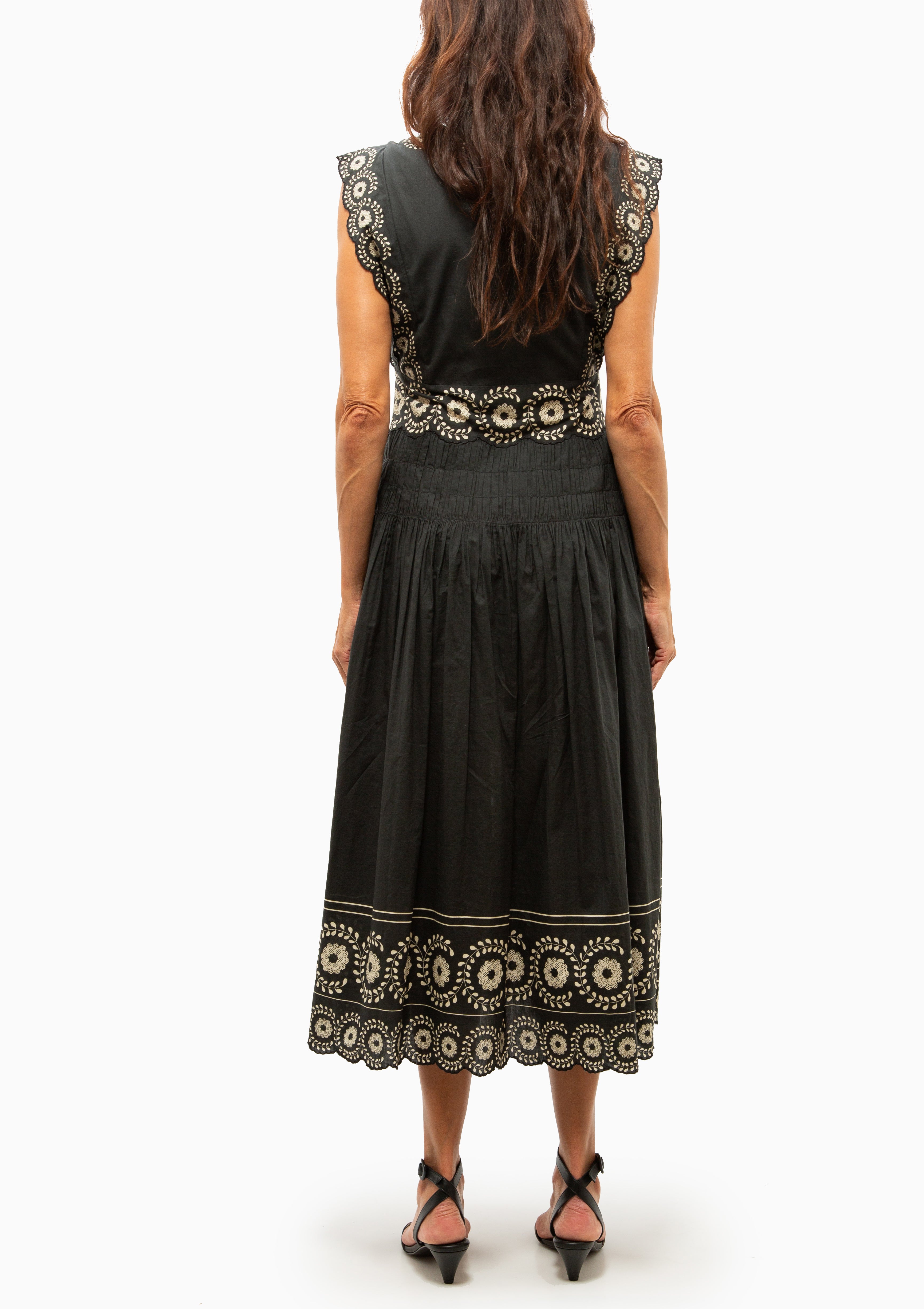 Mirabel Print Midi Dress | Black