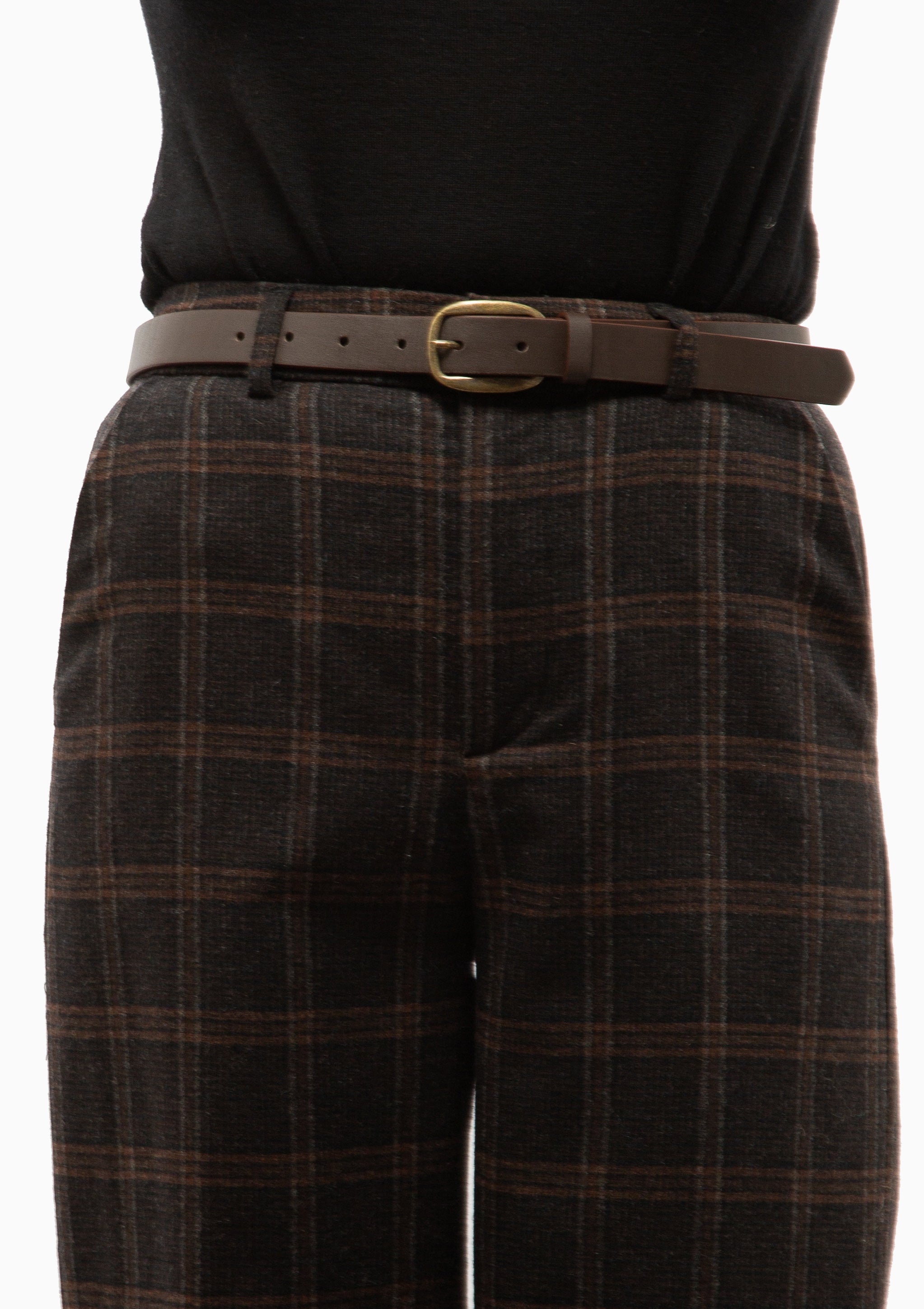 Monroe Wool Plaid Belted High Waisted Pant | Multi