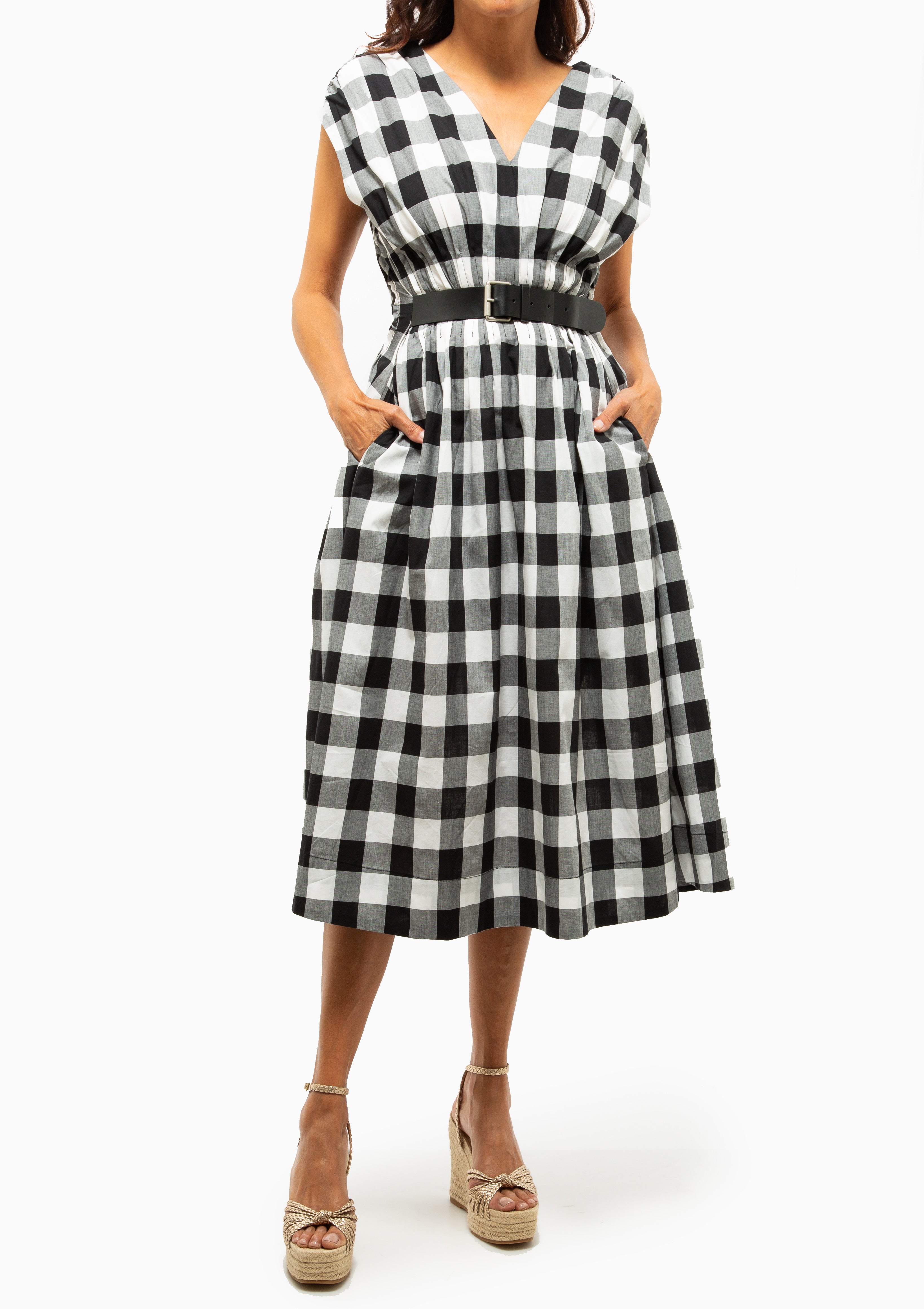 Neci Gingham Midi Tank Dress | Multi