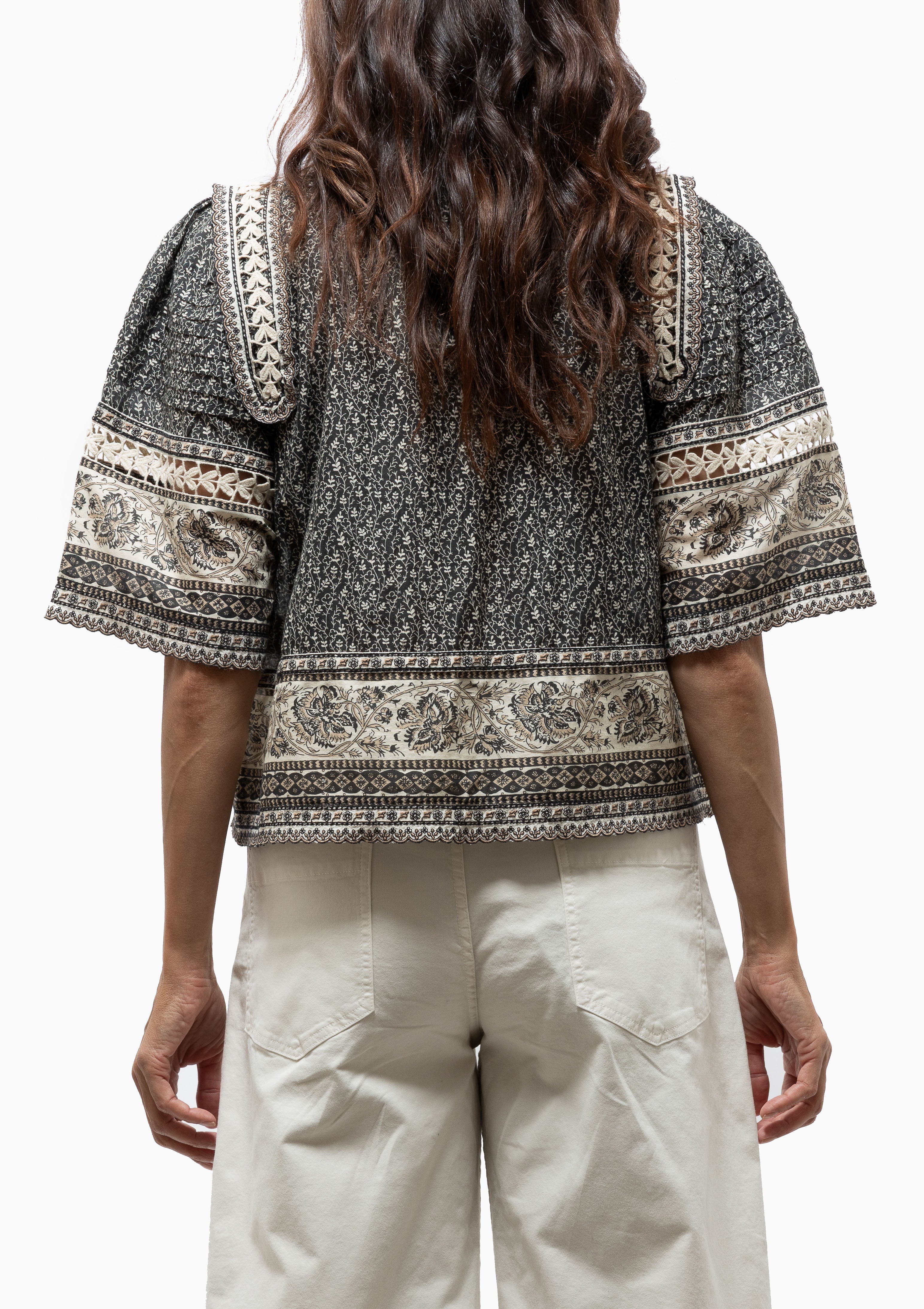 Palma Print Short Sleeve Top | Multi