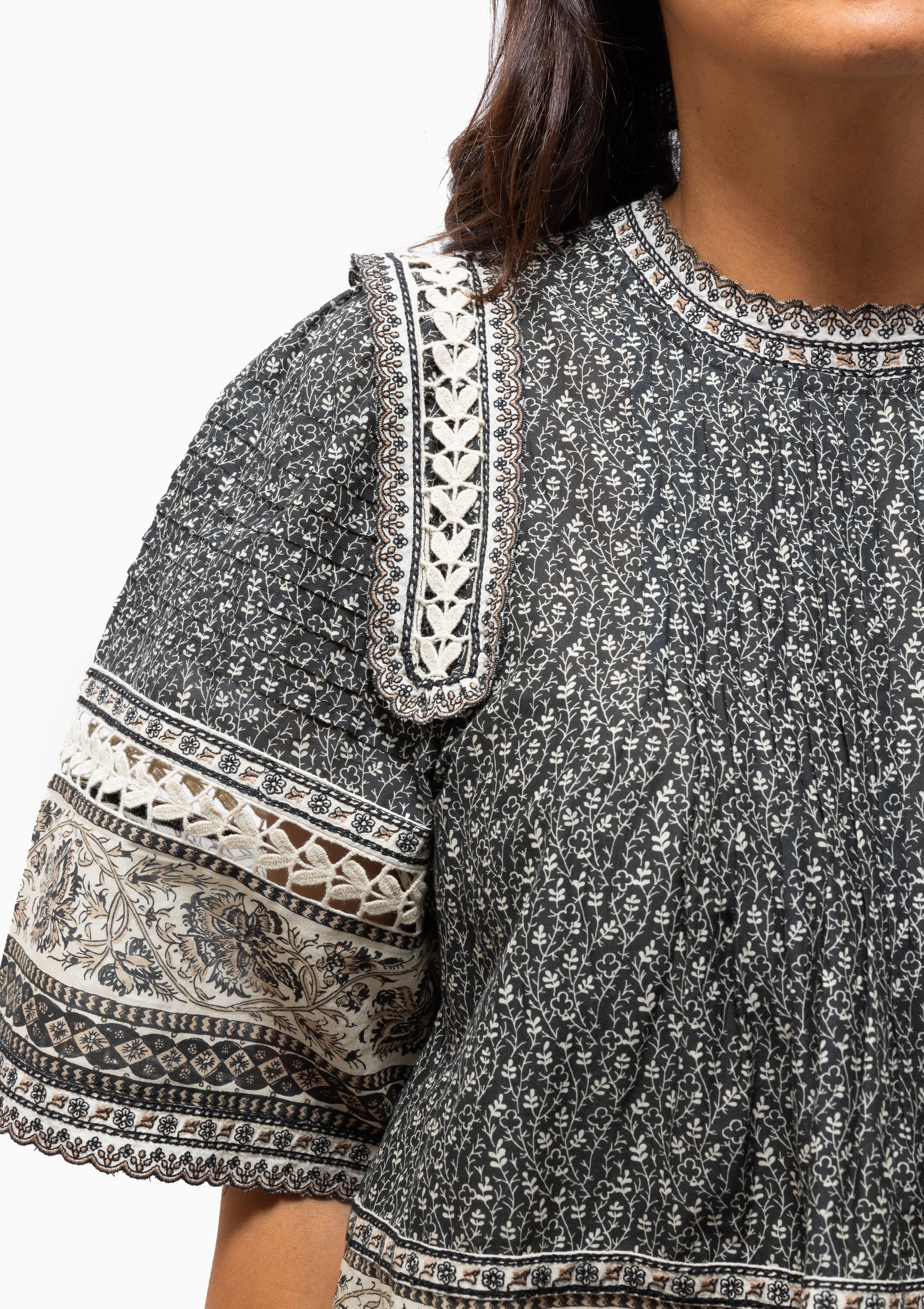 Palma Print Short Sleeve Top | Multi
