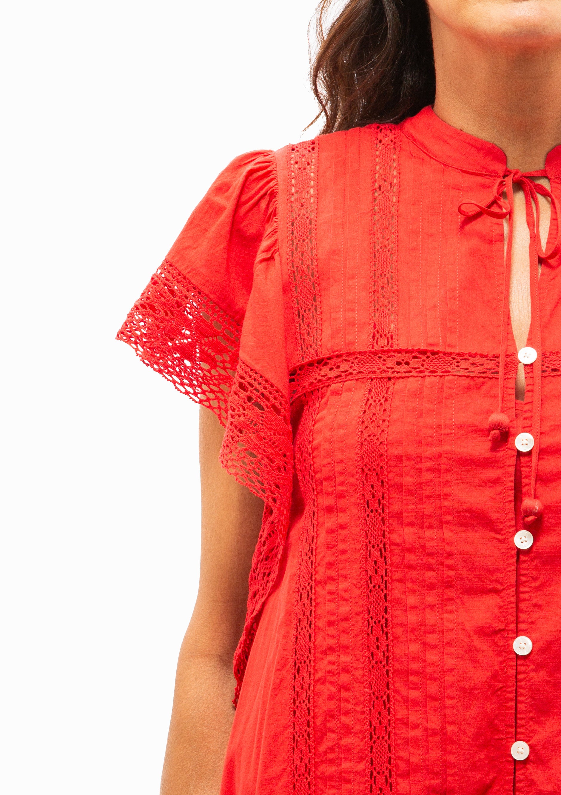 Pippa Solid Dress | Red