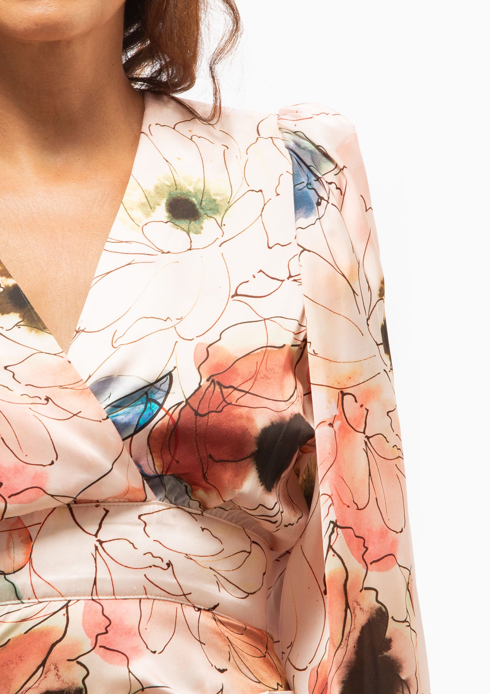 Asymmetrical Midi Dress | Blush Floral